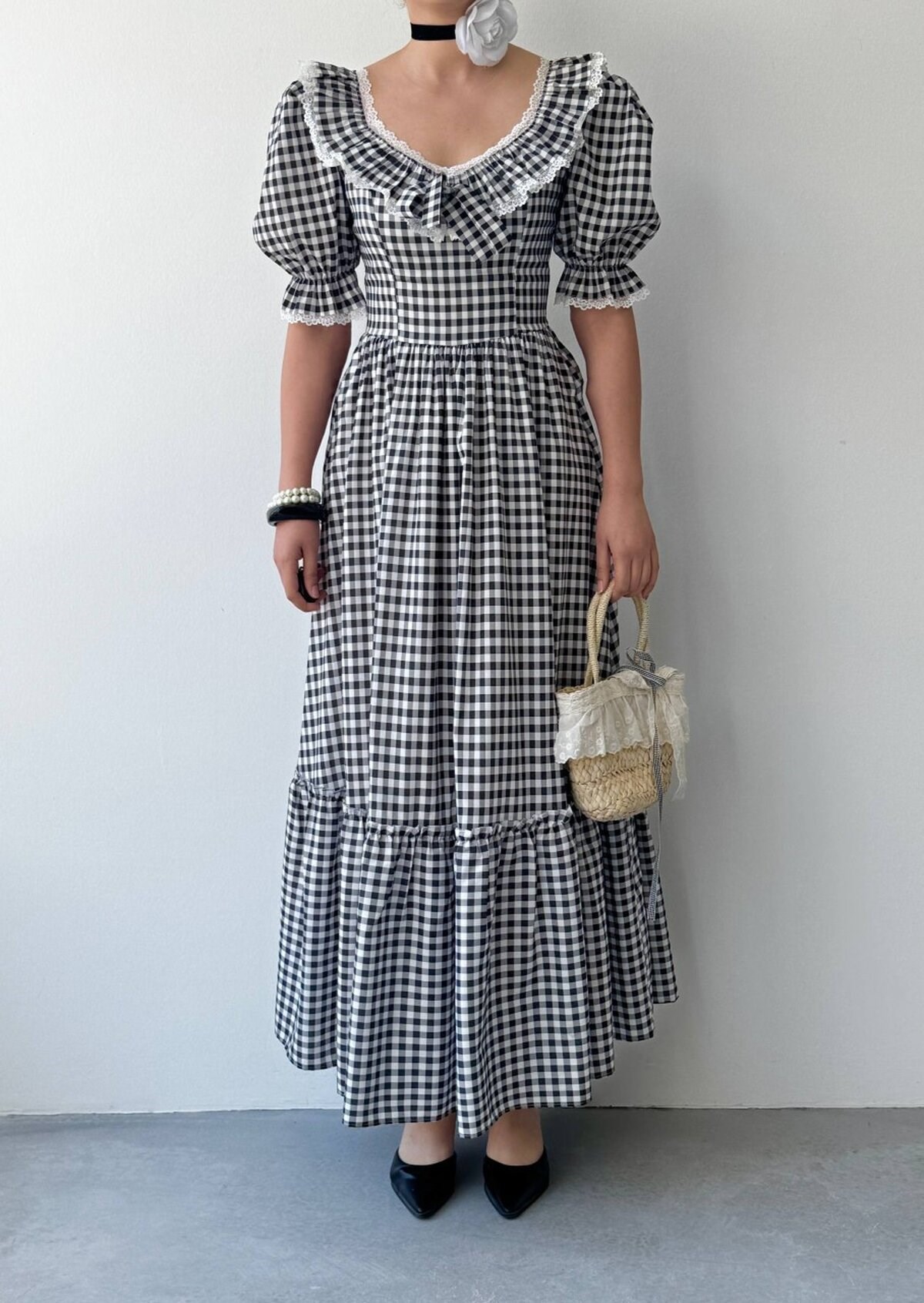 Geun Ruffle Collar Dress