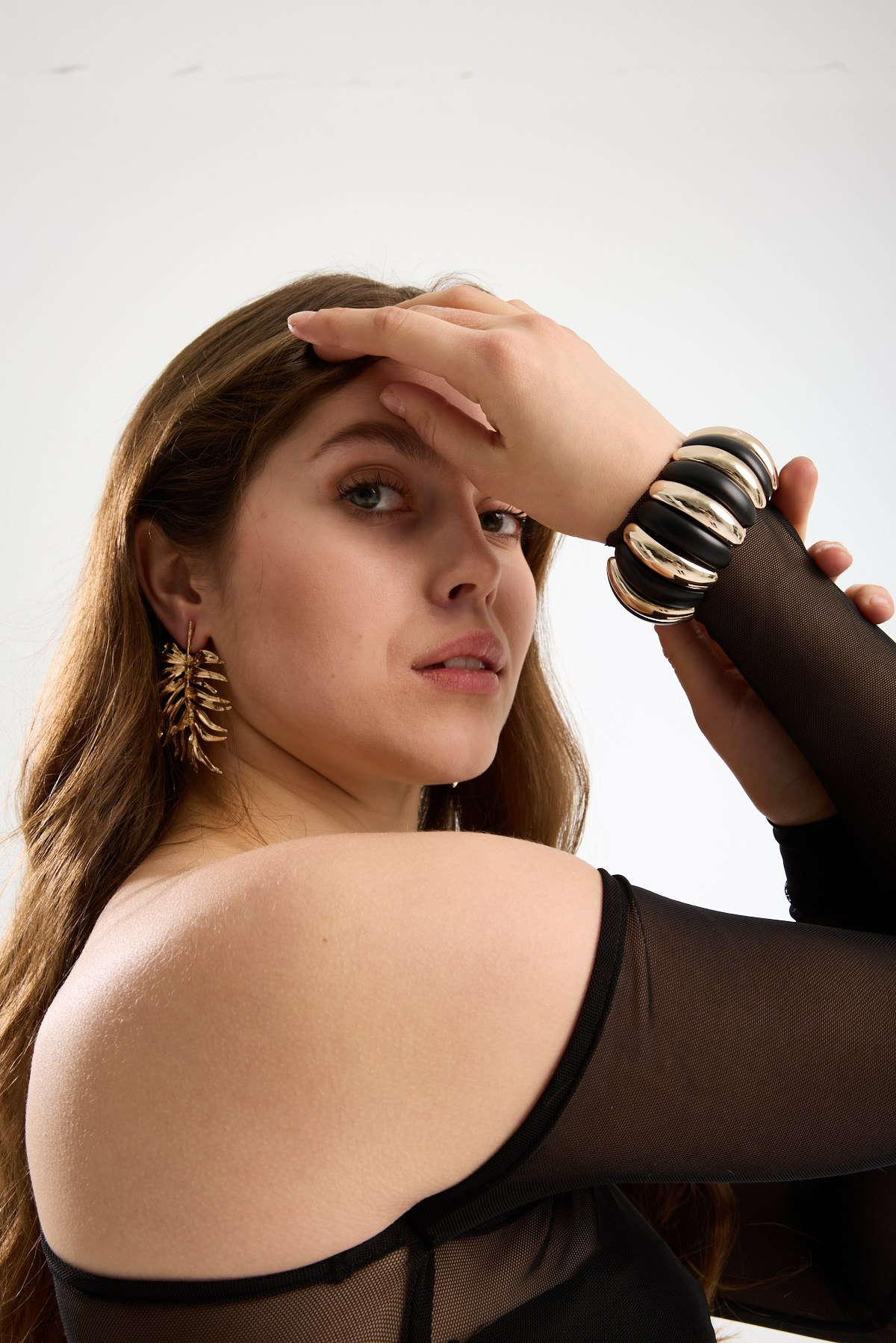 Gold-Black Chunky Bangle 0001S26-007