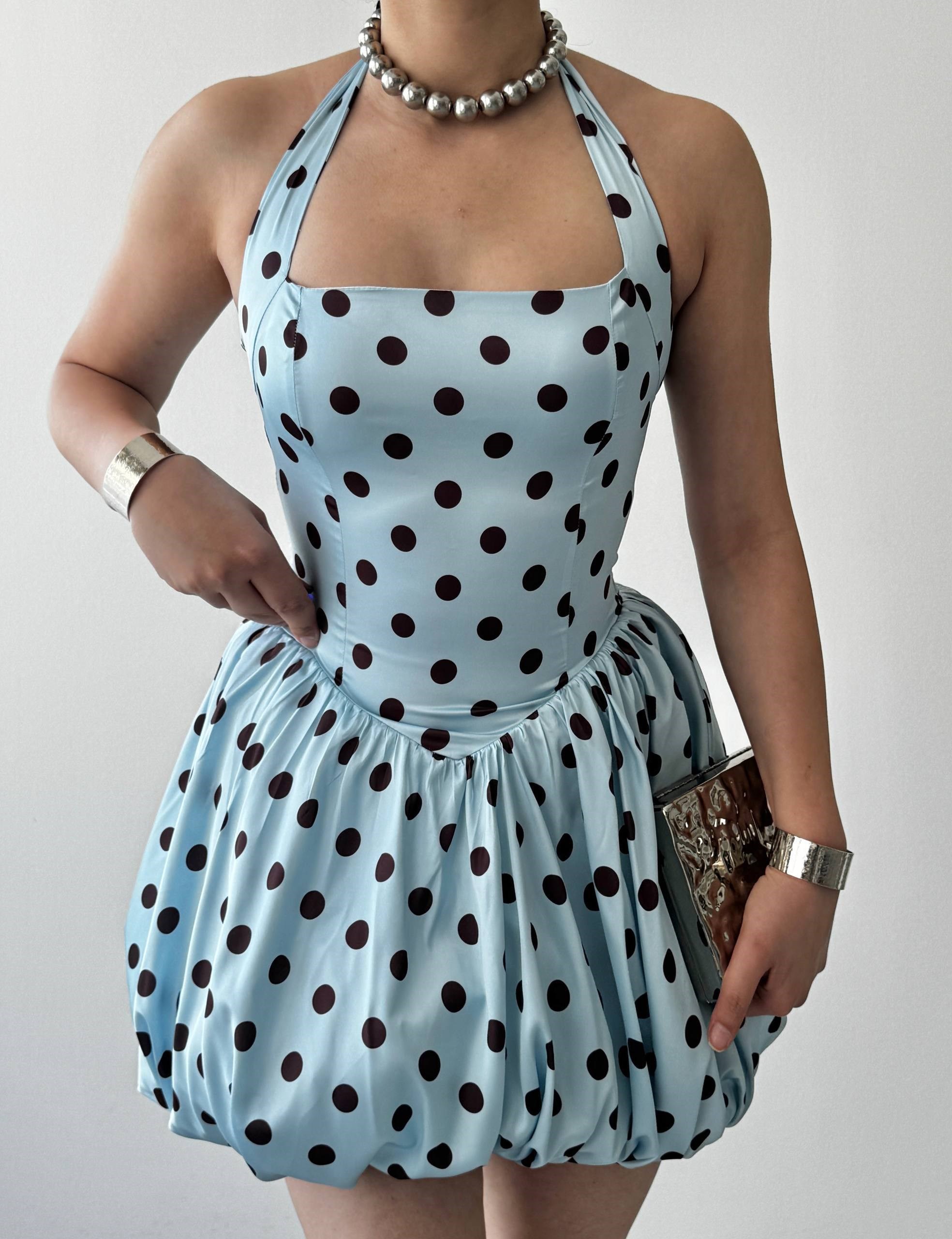 Jales Mini Dress - Baby Blue 00935