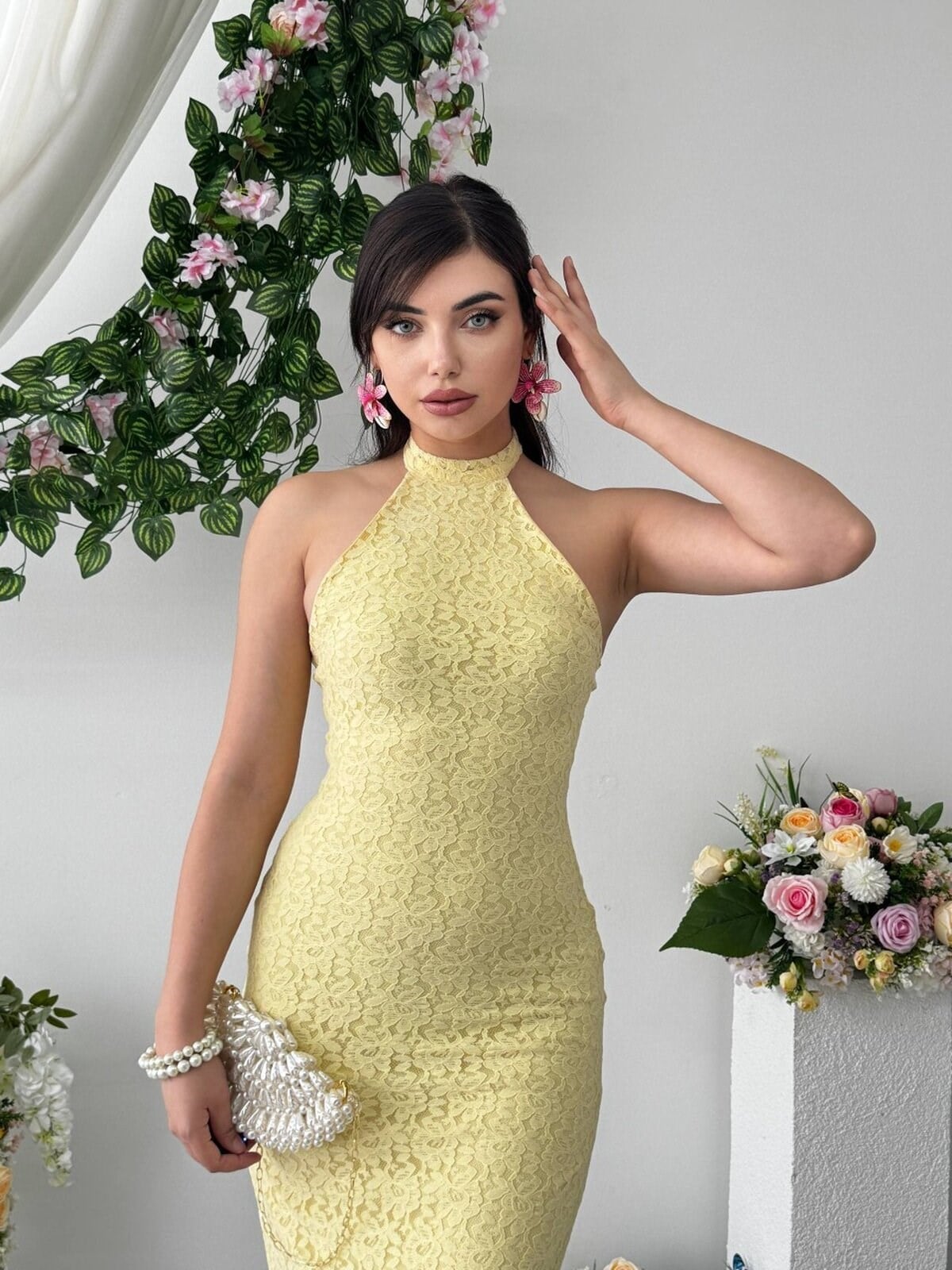Jons Neck Tie Midi Dress