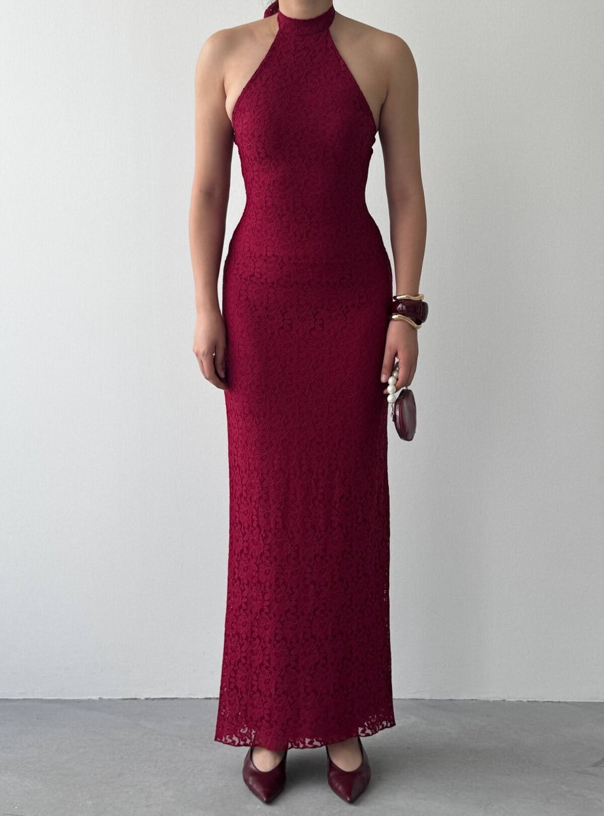 Jons Neck Tie Midi Dress