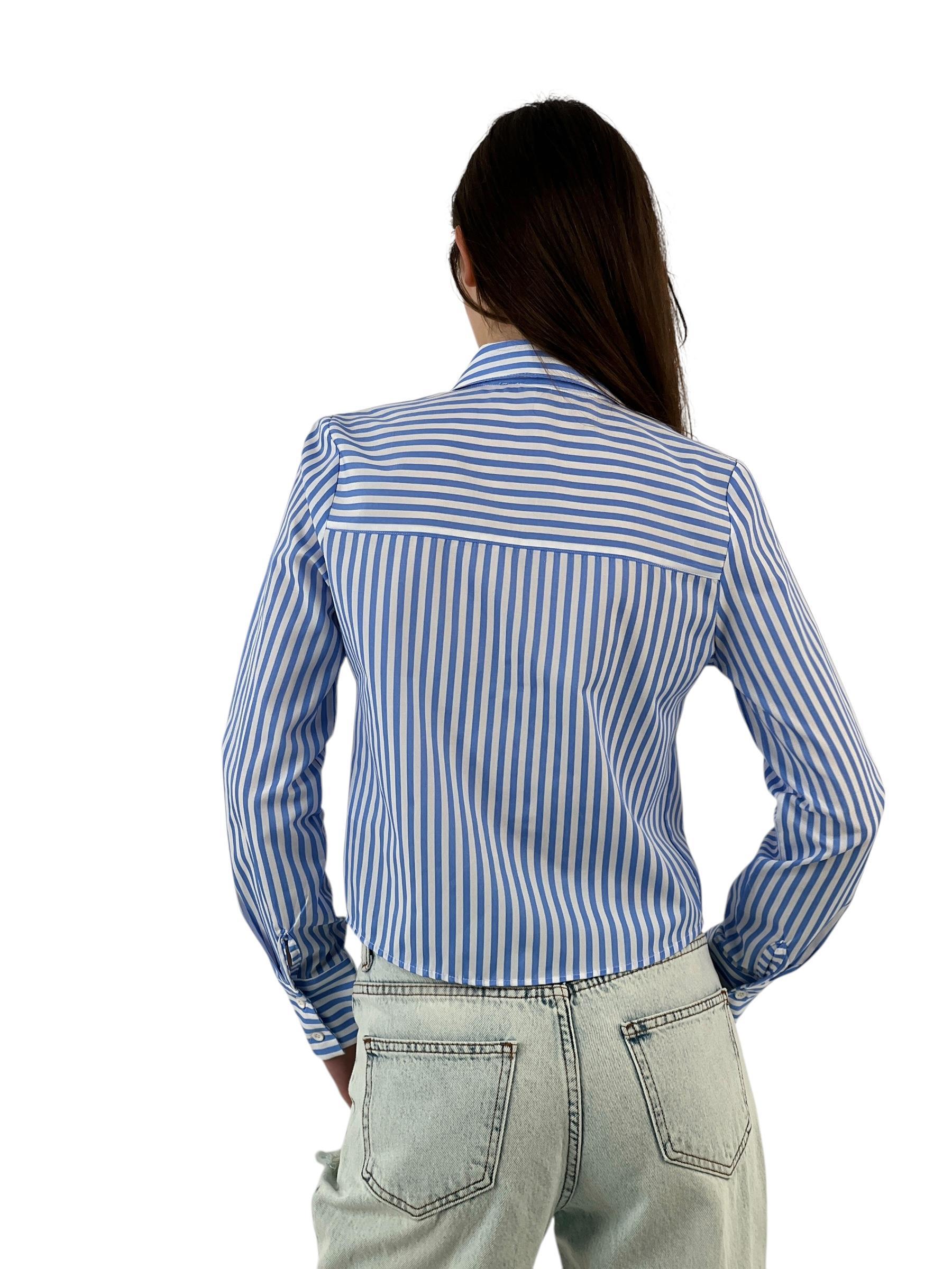 Klasik Çizgili Uzun Kollu Gömlek