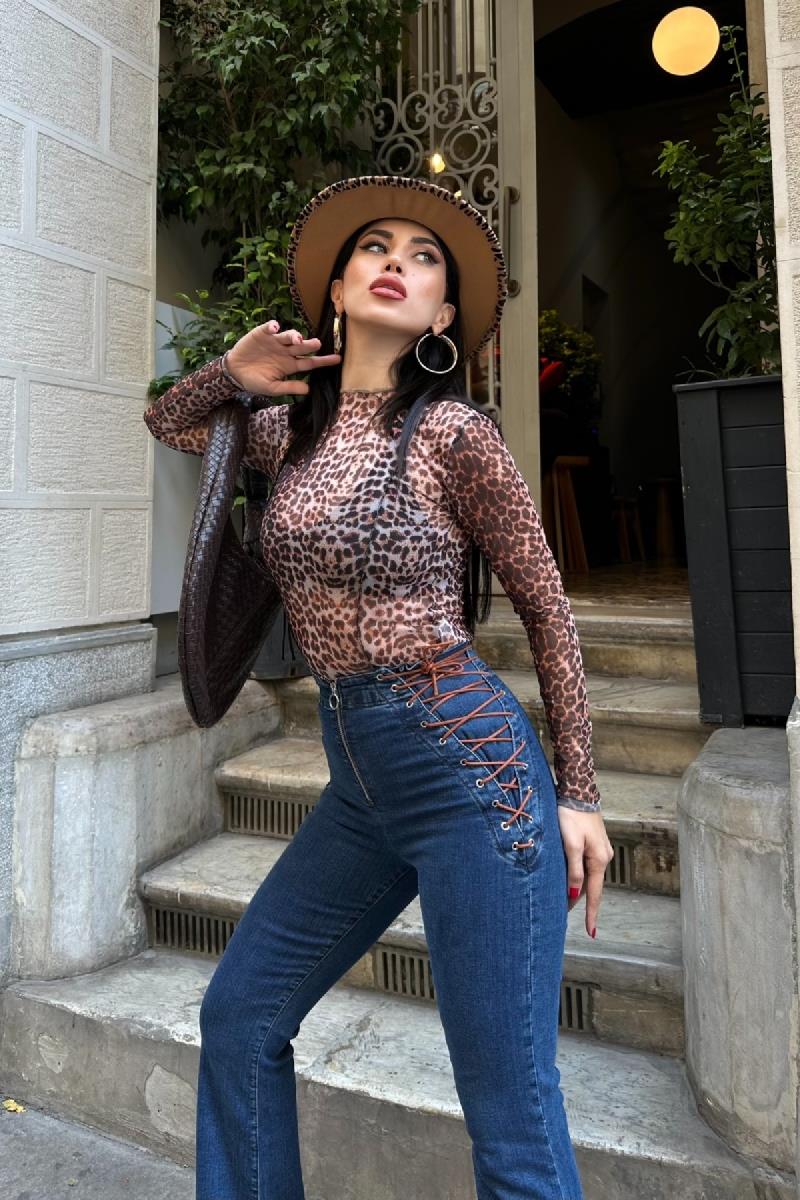 Kuşgözü Detaylı Bağcıklı Pantolon 7095-23-(26-31)