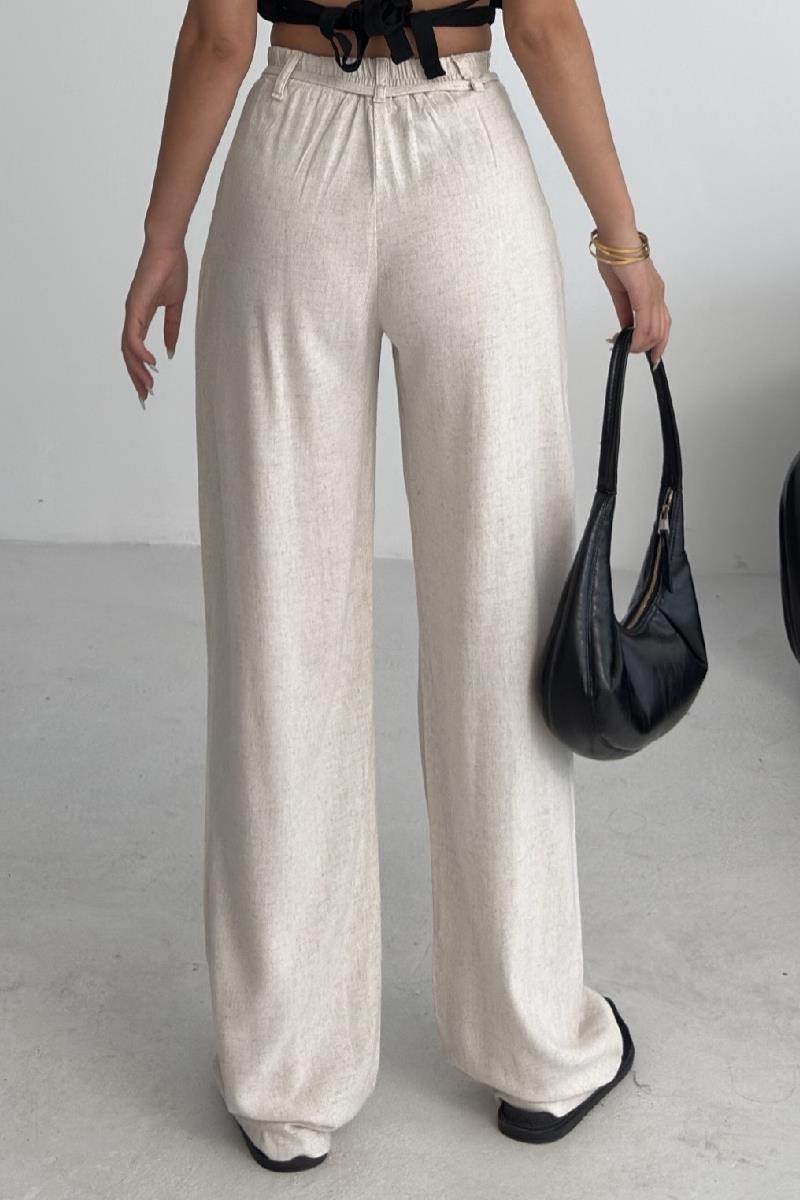 Lastikli Keten Pantolon HS707-80-(S-XL)