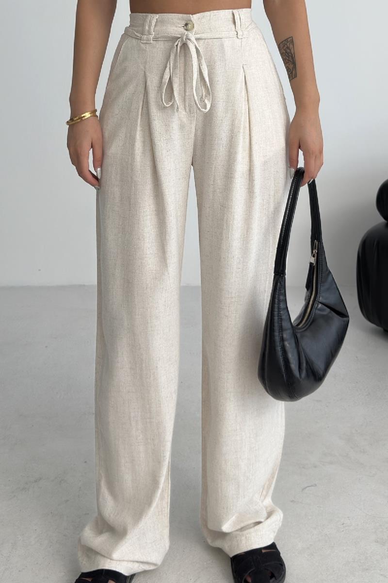 Lastikli Keten Pantolon HS707-80-(S-XL)