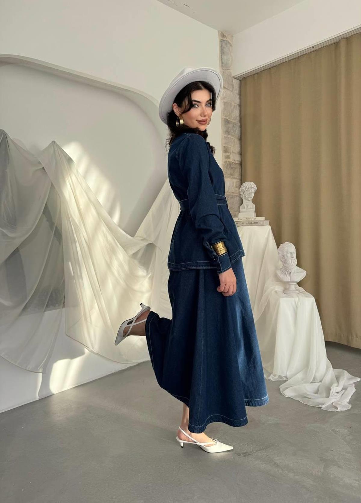 Linor Belted Two Piece Suit