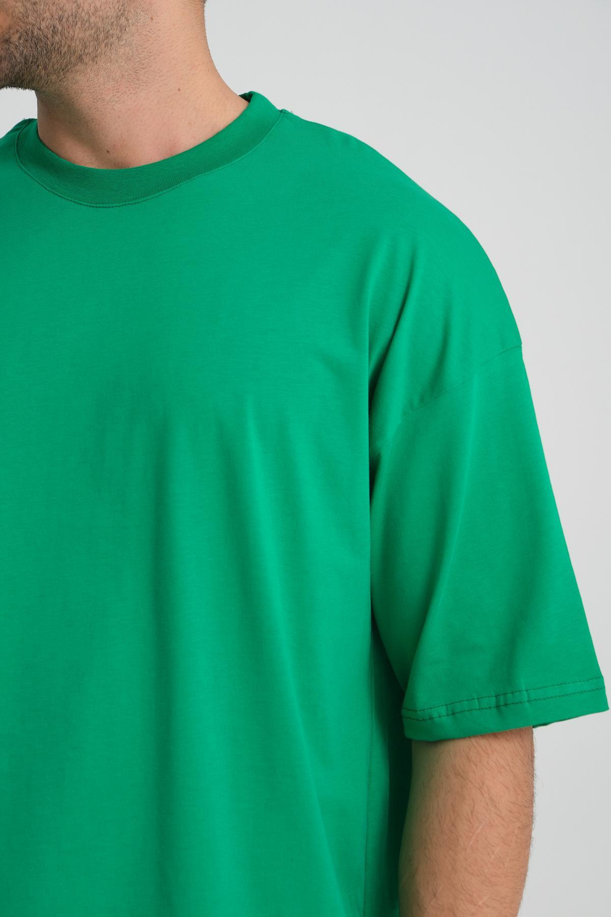 Men oversized basic t-shirt wholesale Green color 693928