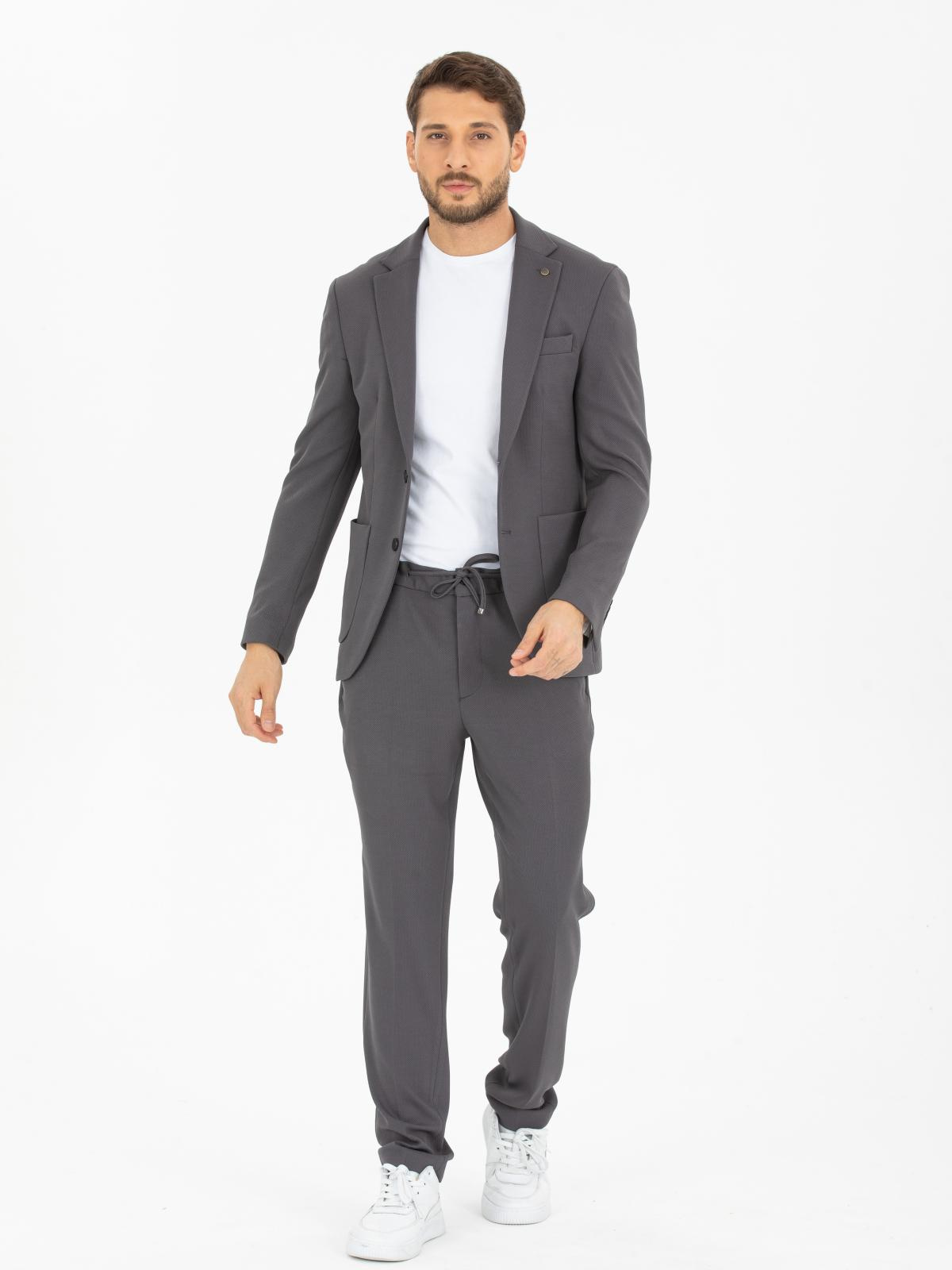Men single-breasted two-piece suit wholesale Smoke Gray color 678366