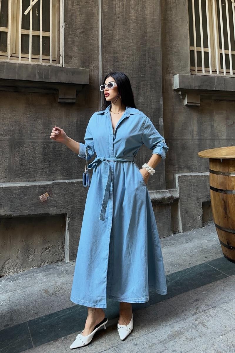 Midi Boy Elbise 3059-26-(S-XL)