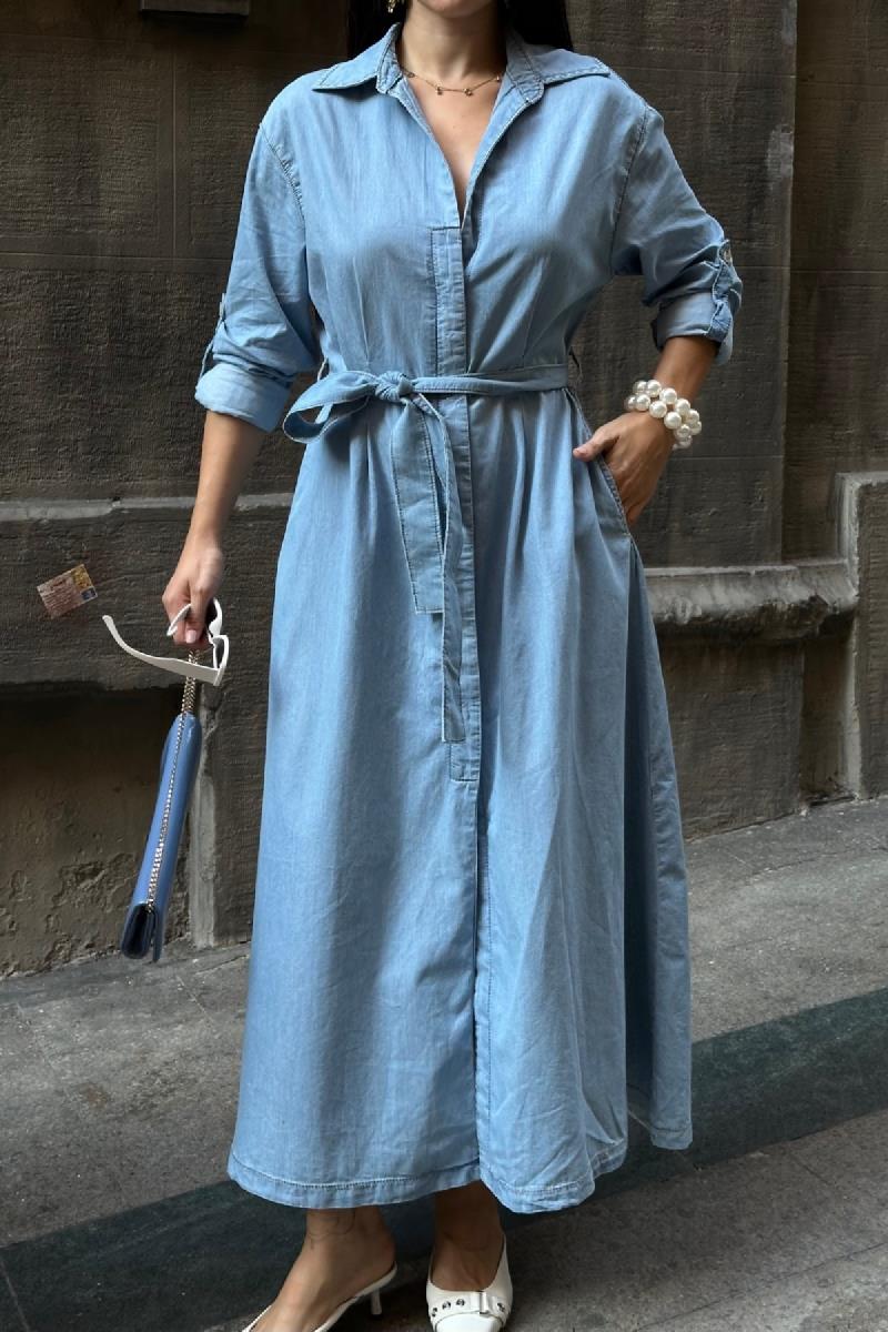 Midi Boy Elbise 3059-26-(S-XL)