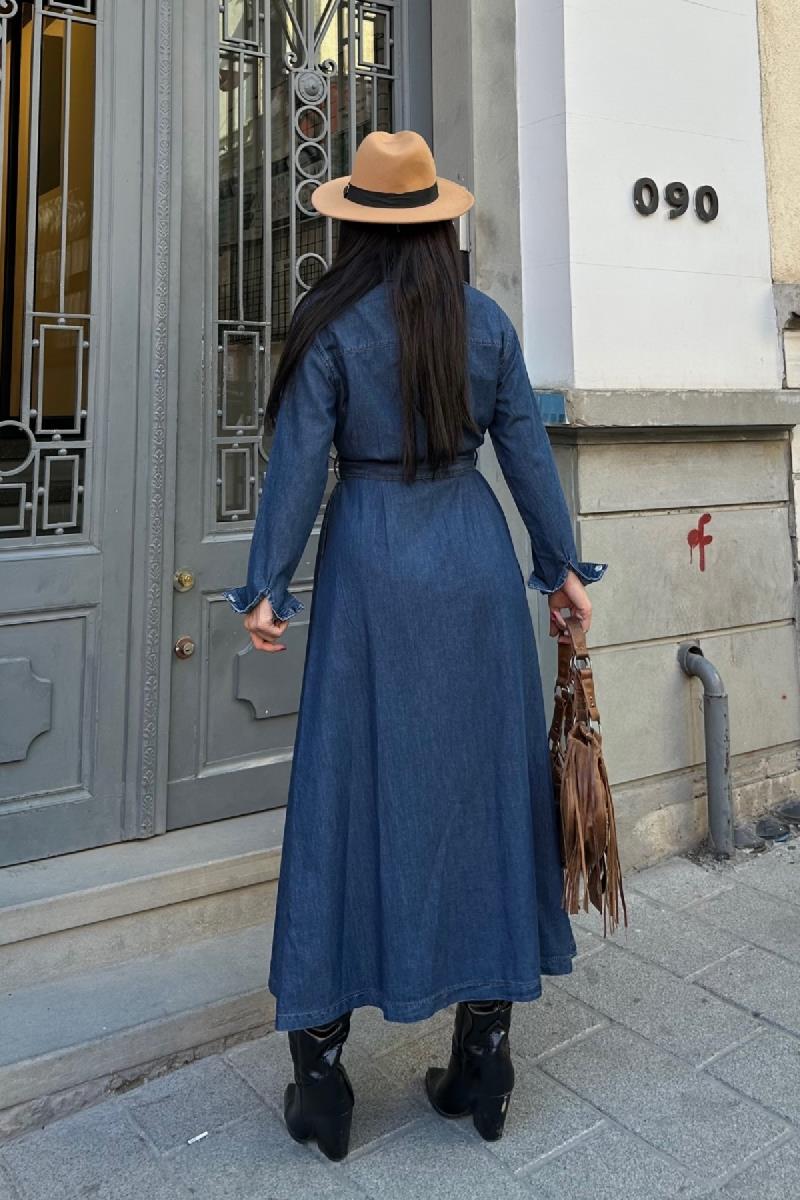 Midi Boy Elbise 3059-26-(S-XL)