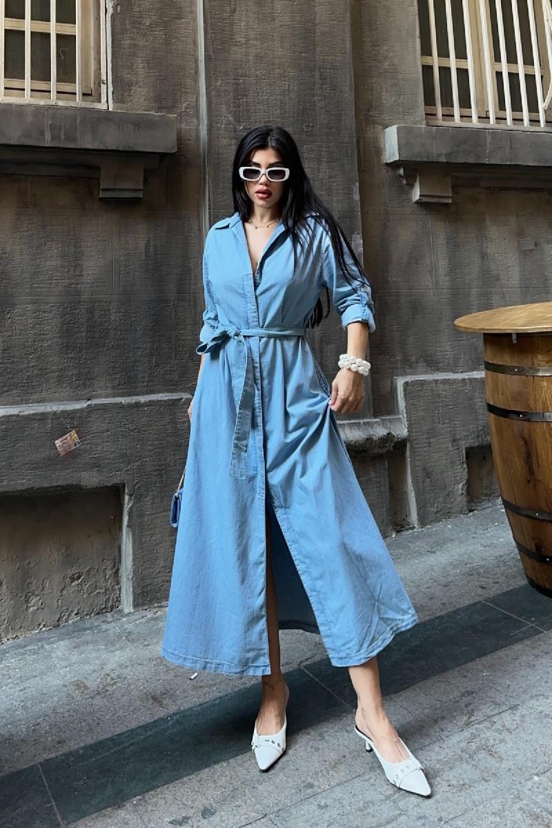 Midi Boy Elbise 3059-26-(S-XL)