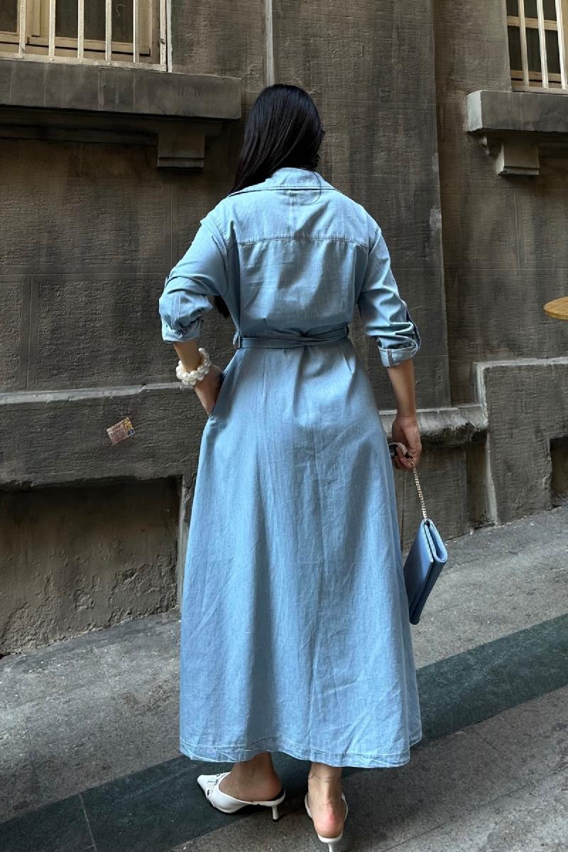 Midi Boy Elbise 3059-26-(S-XL)