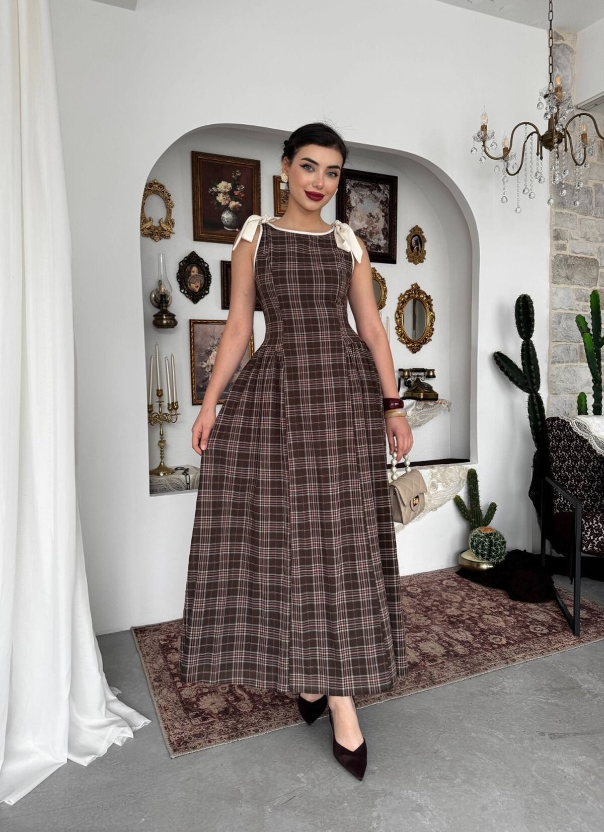 Mumu Dress with Bow Detail