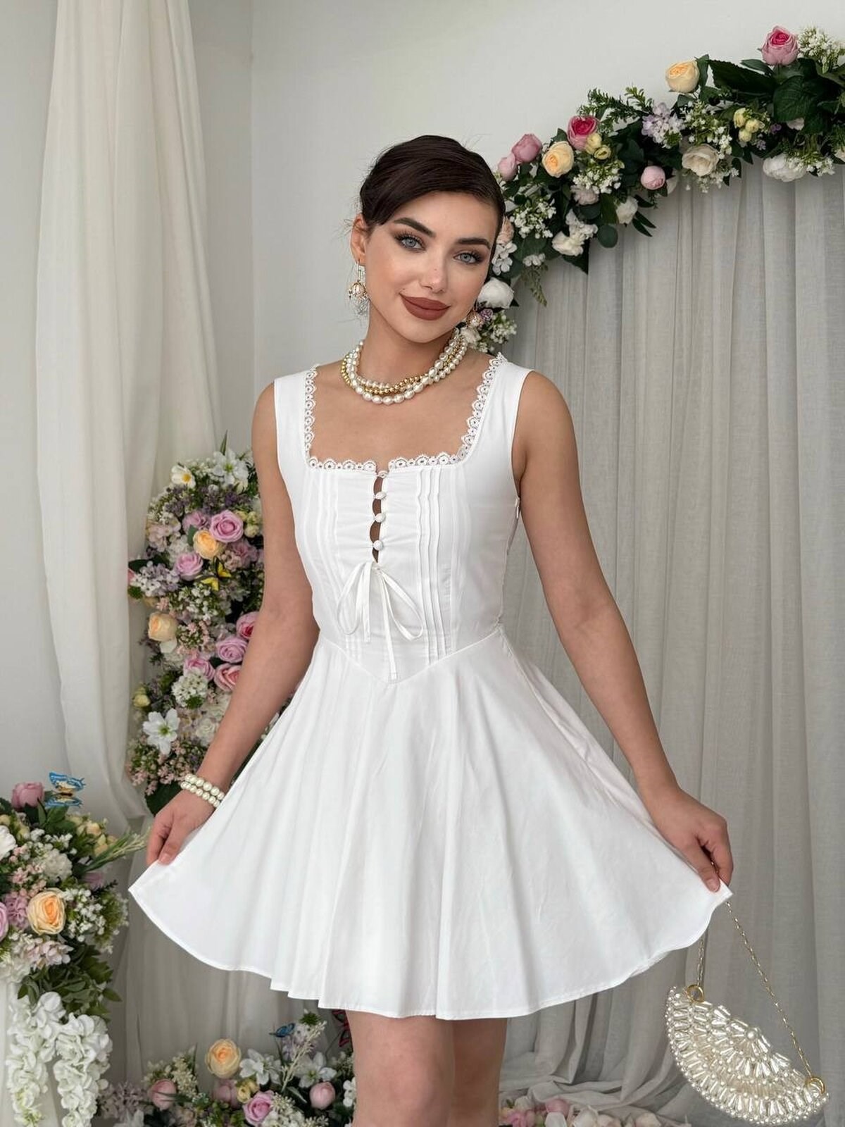 Nuklu Button Detail Dress