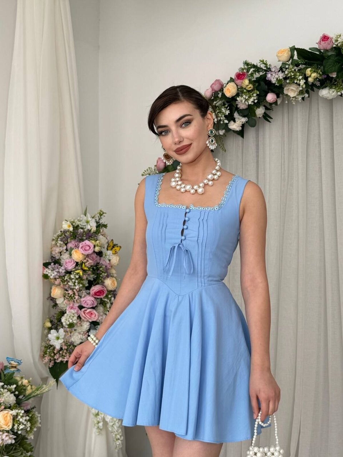 Nuklu Button Detail Dress