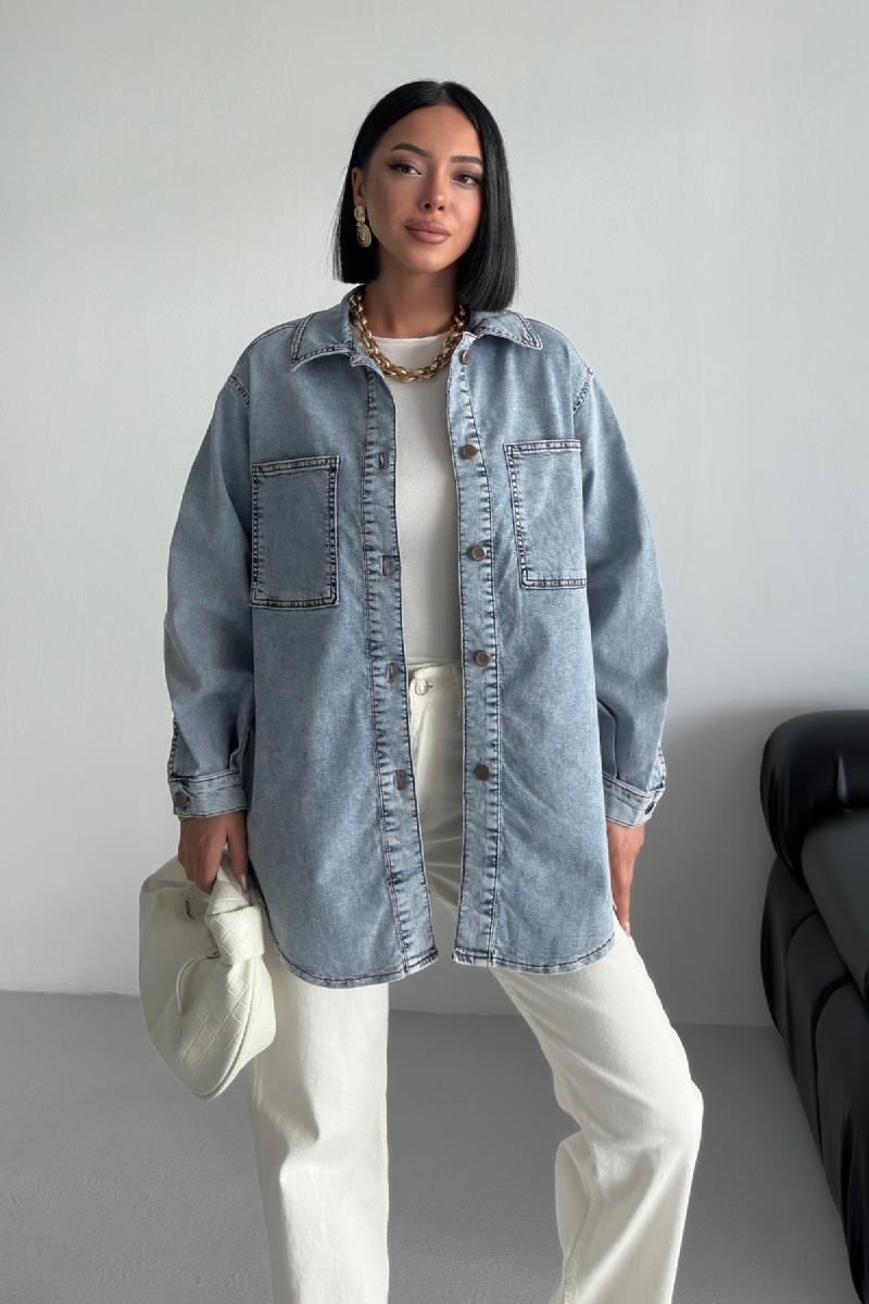 Oversize Kot Gömlek 6090-08-(S+L+3)