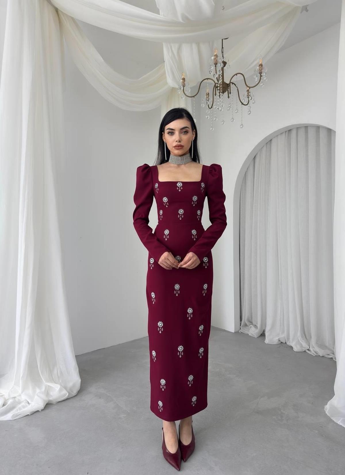 Pera Stone Detailed Dress