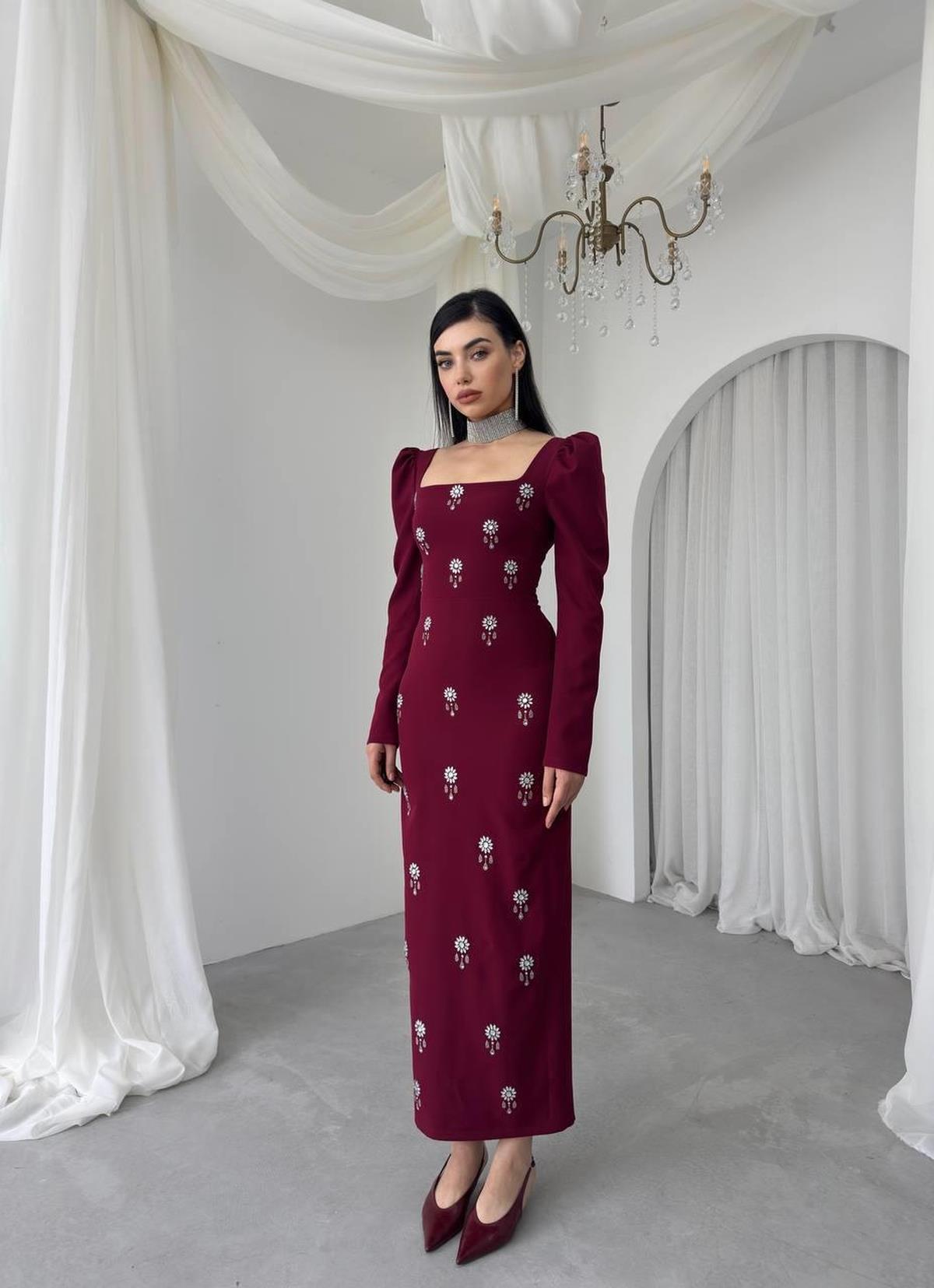 Pera Stone Detailed Dress