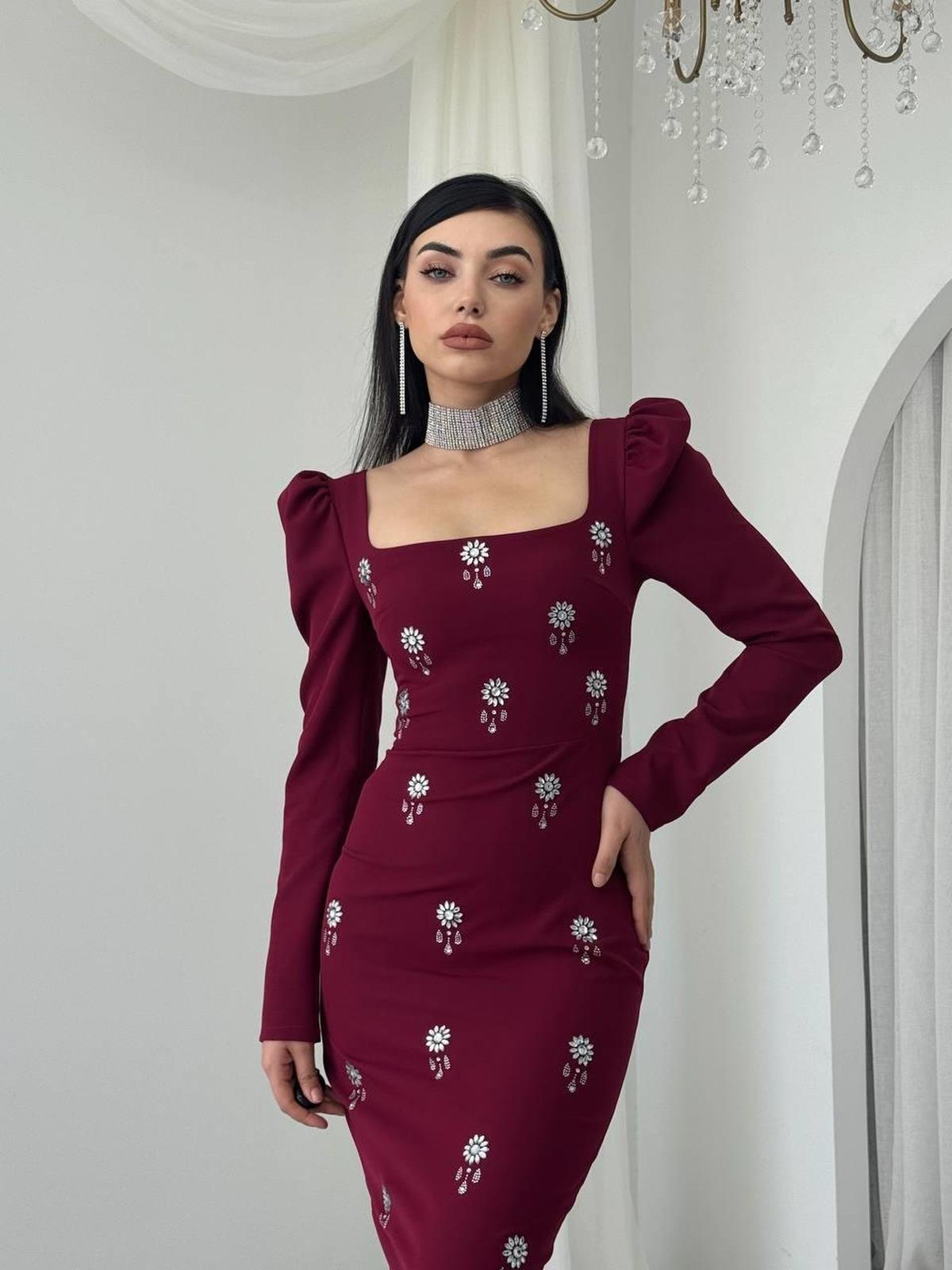 Pera Stone Detailed Dress