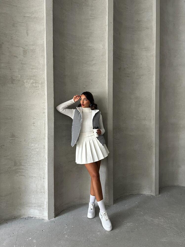 Pitikale Desen Elyaflı Sisme Toptan Yelek - Siyah | TOPSHOW