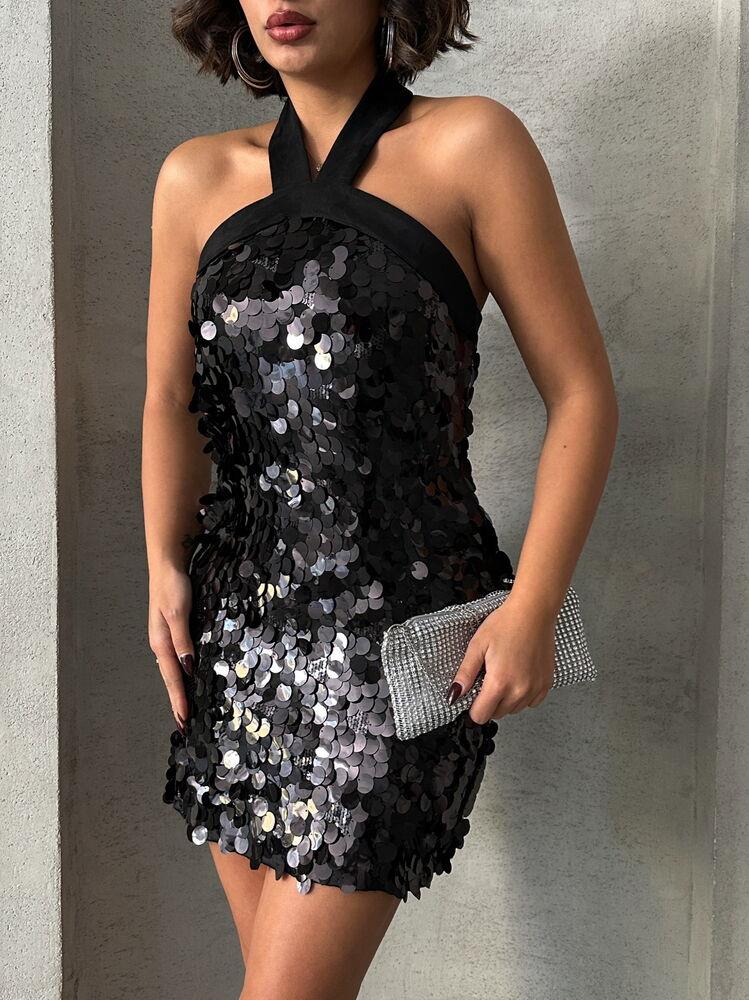 Pullu Abiye Toptan Elbise - Siyah | TOPSHOW