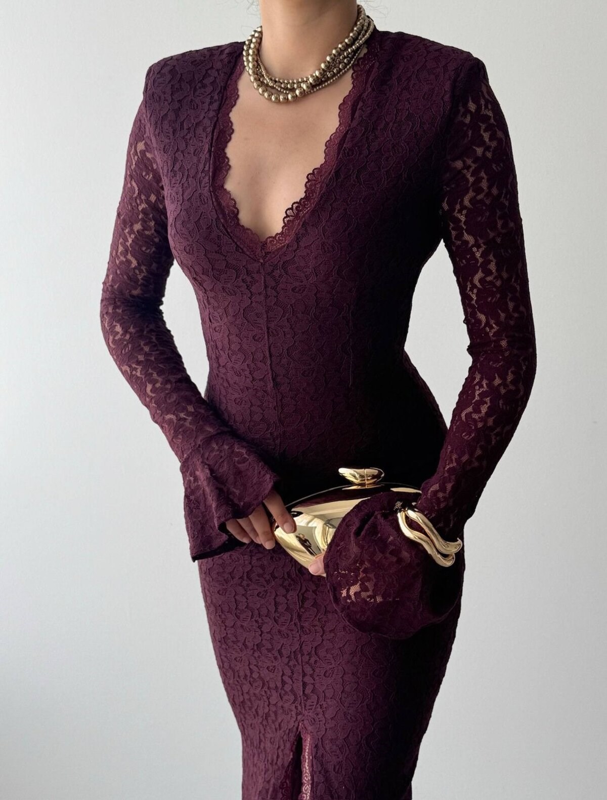 Ruyon Dress with Slit Detail