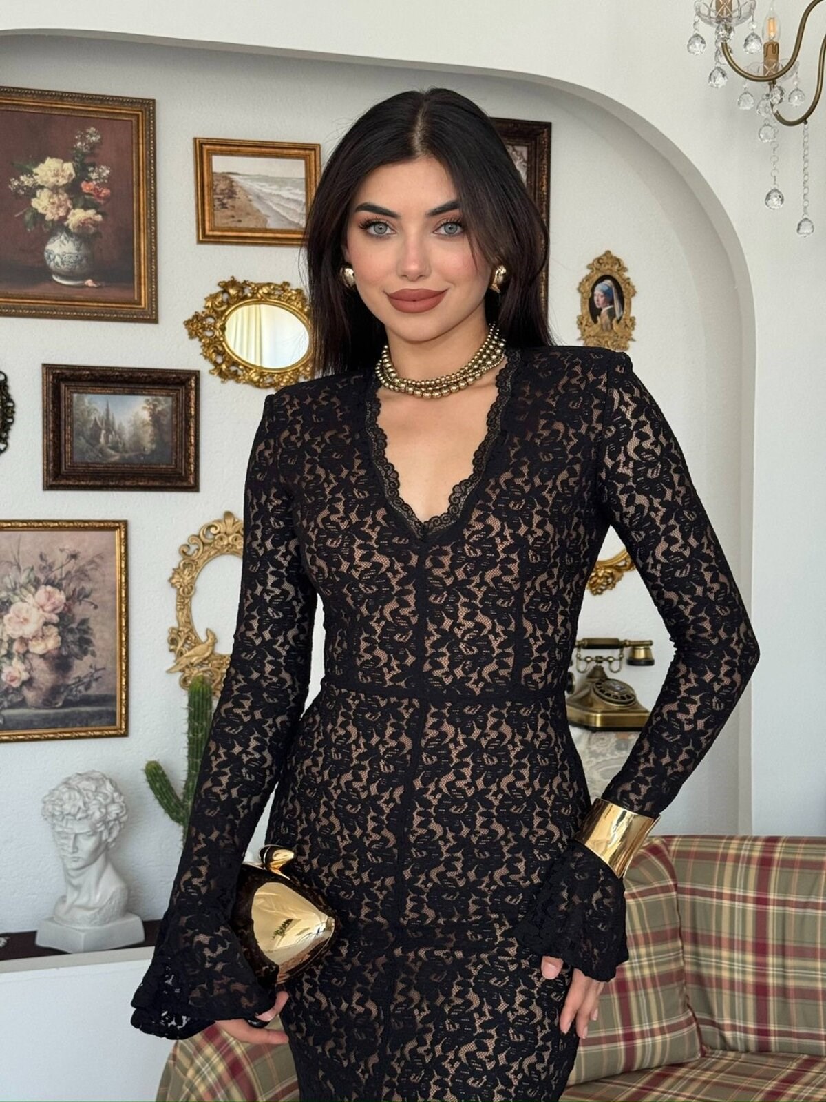 Ruyon Dress with Slit Detail