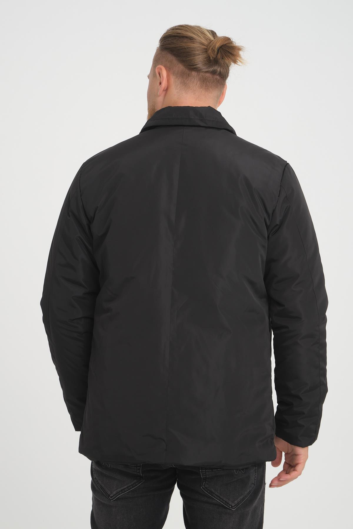 Wholesale Black Zippered Snap Button Jacket 2778S