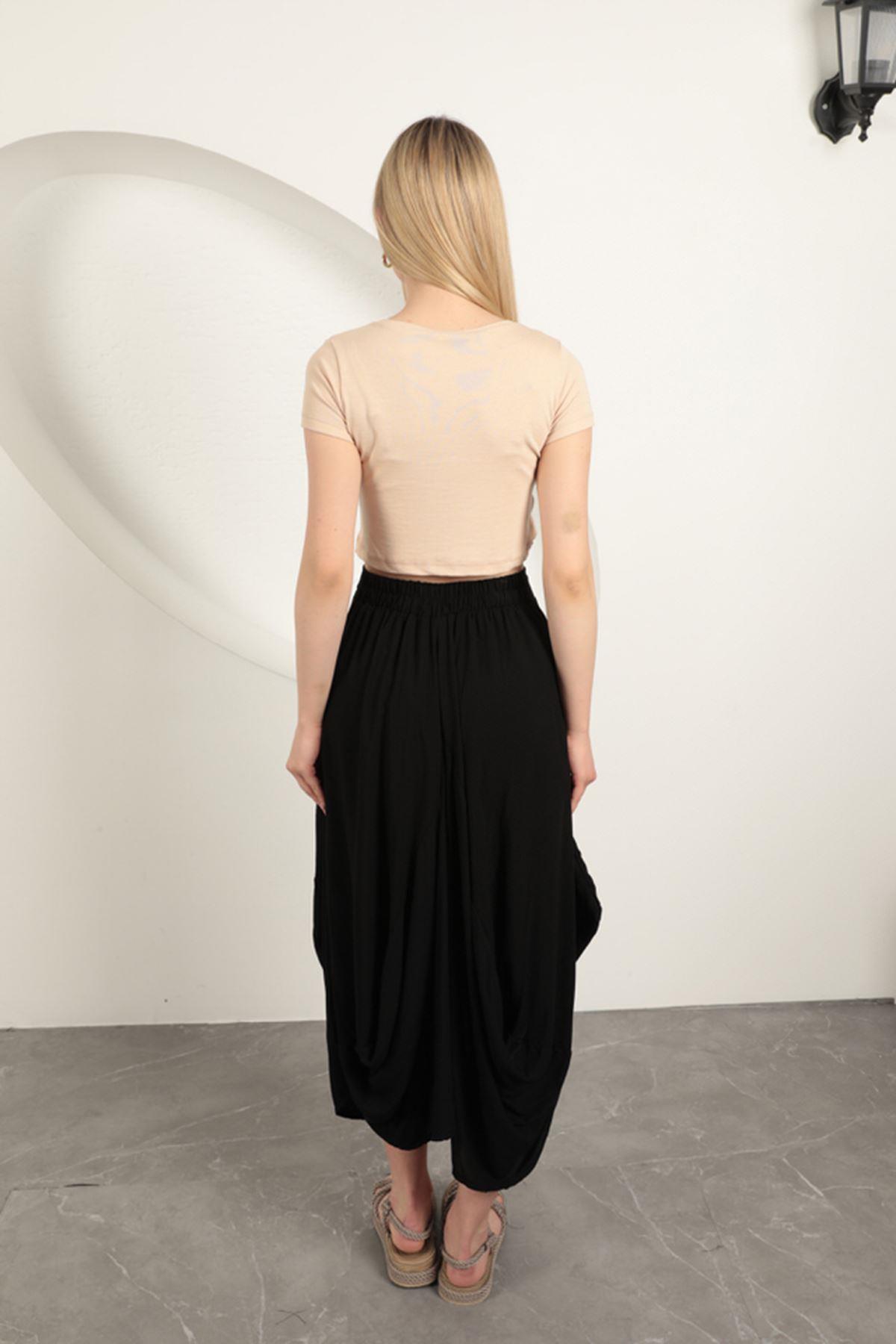 Strawberry Viscose Fabric Basic Crop-Beige