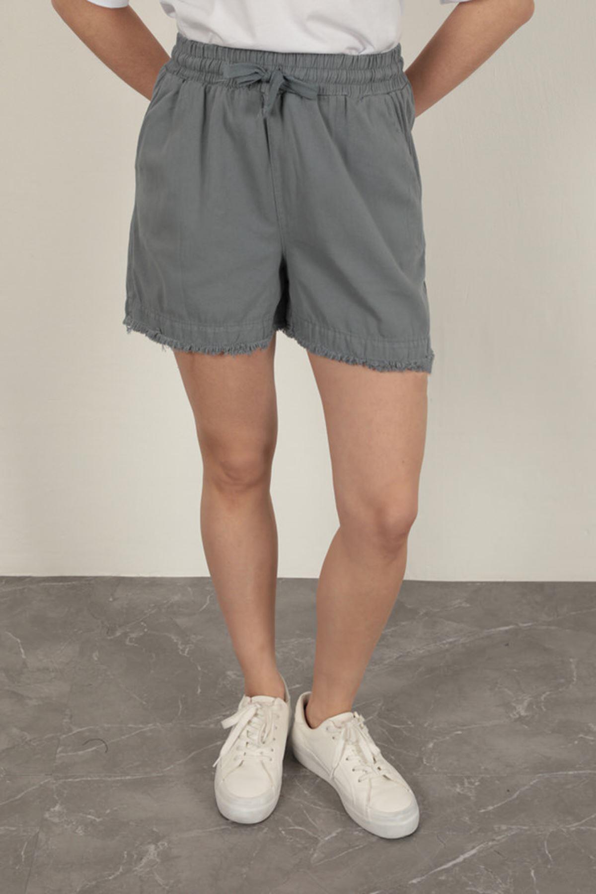 Tassel Women's Shorts-Grey