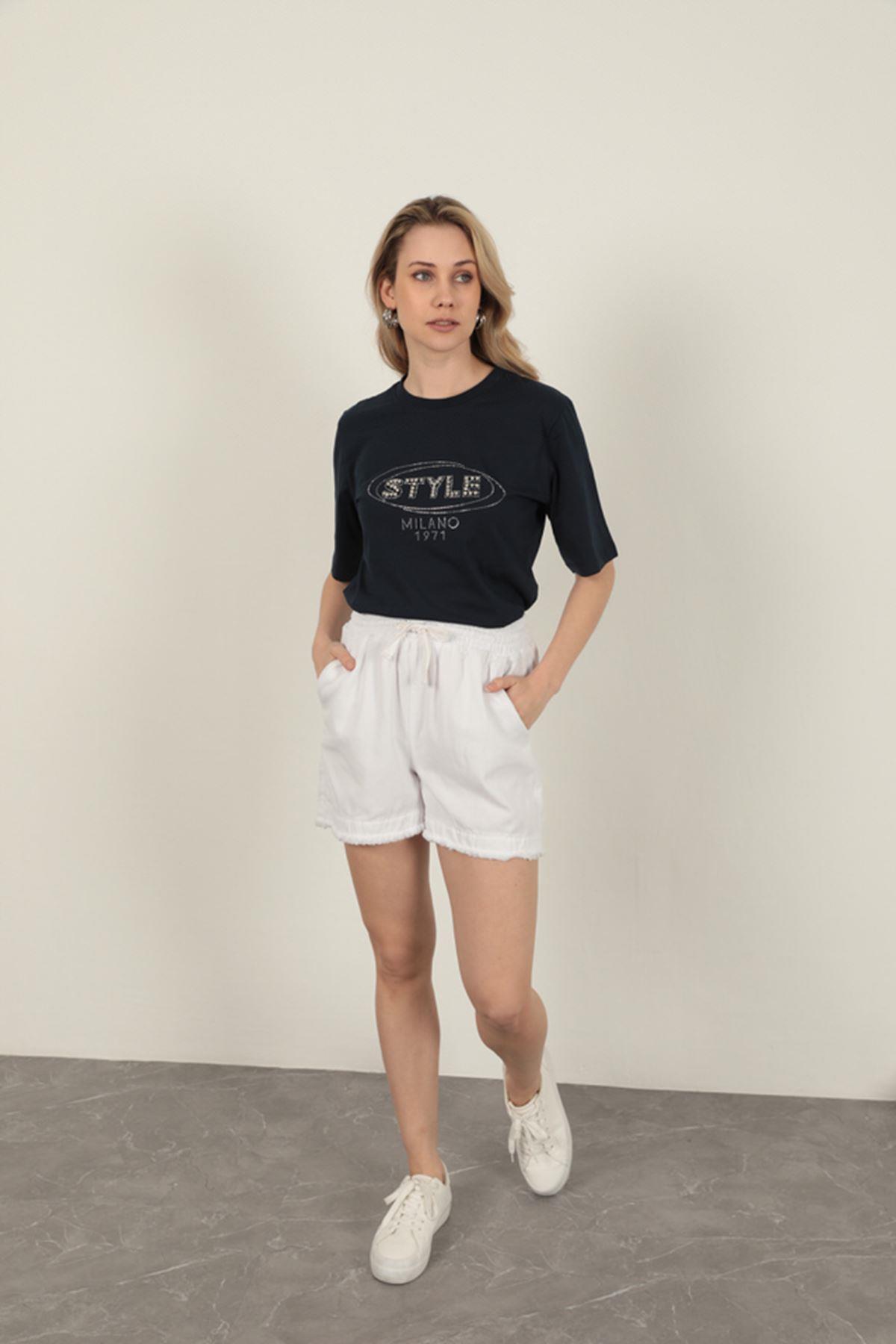 Tassel Women's Shorts-White