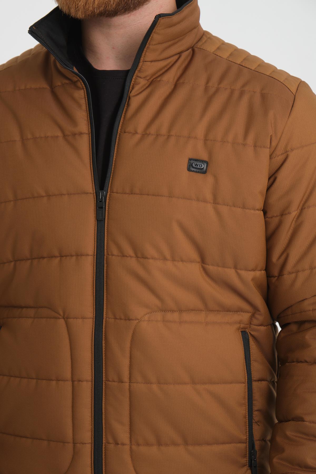 Wholesale Khaki Ripstop Stand Collar Waterproof Jacket 3084T