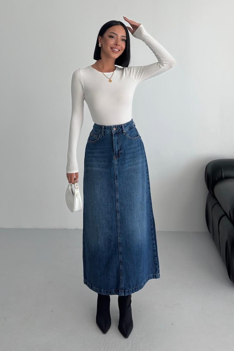 Uzun Boy Kot Etek 1082-01-(36-46)