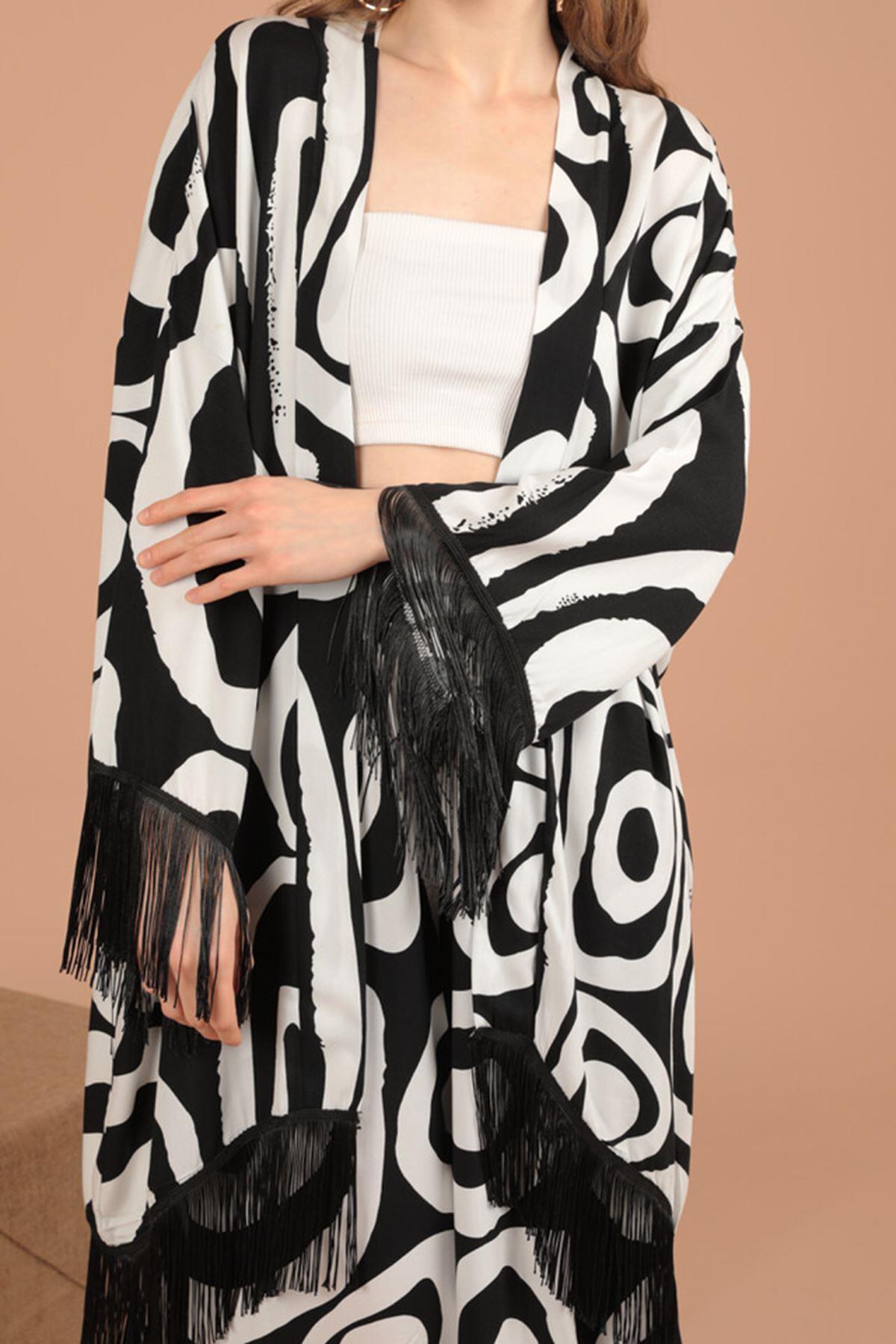 Viscose Fabric Geometric Pattern Women's Suit-Black