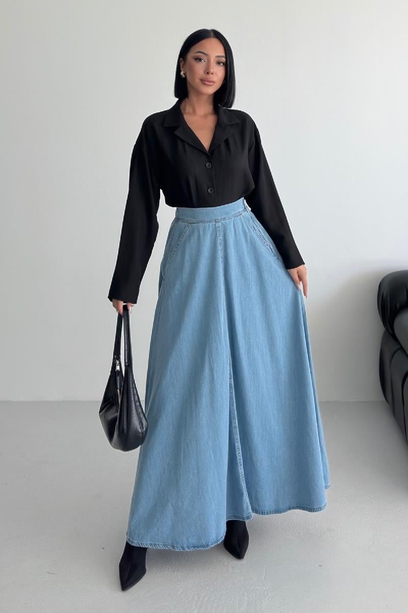 Volanlı Uzun Etek 1090-25-(36-42-4)