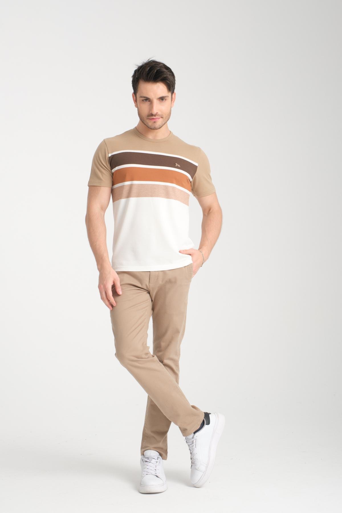 Wholesale Men Beige T-shirt 736185