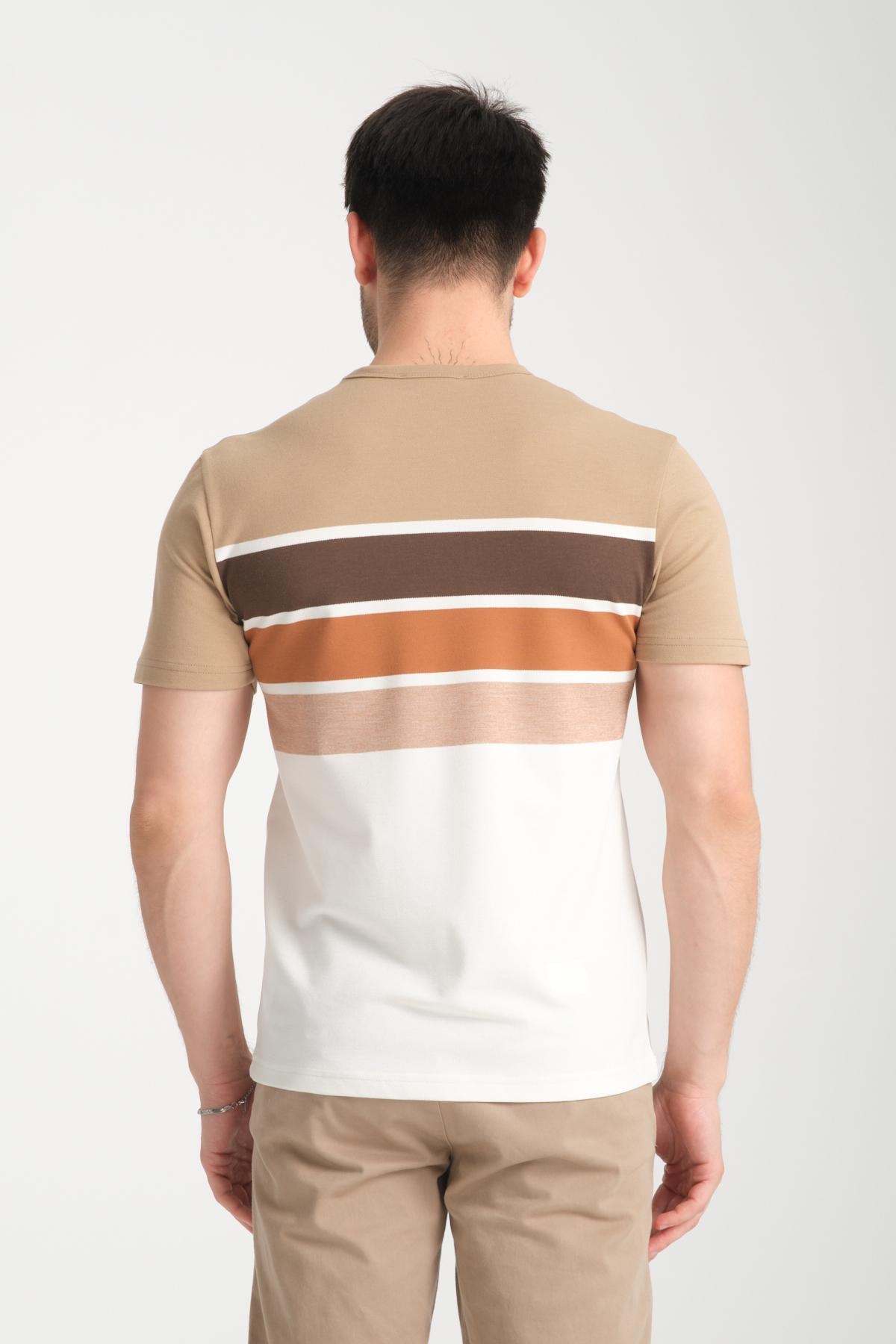 Wholesale Men Beige T-shirt 736185