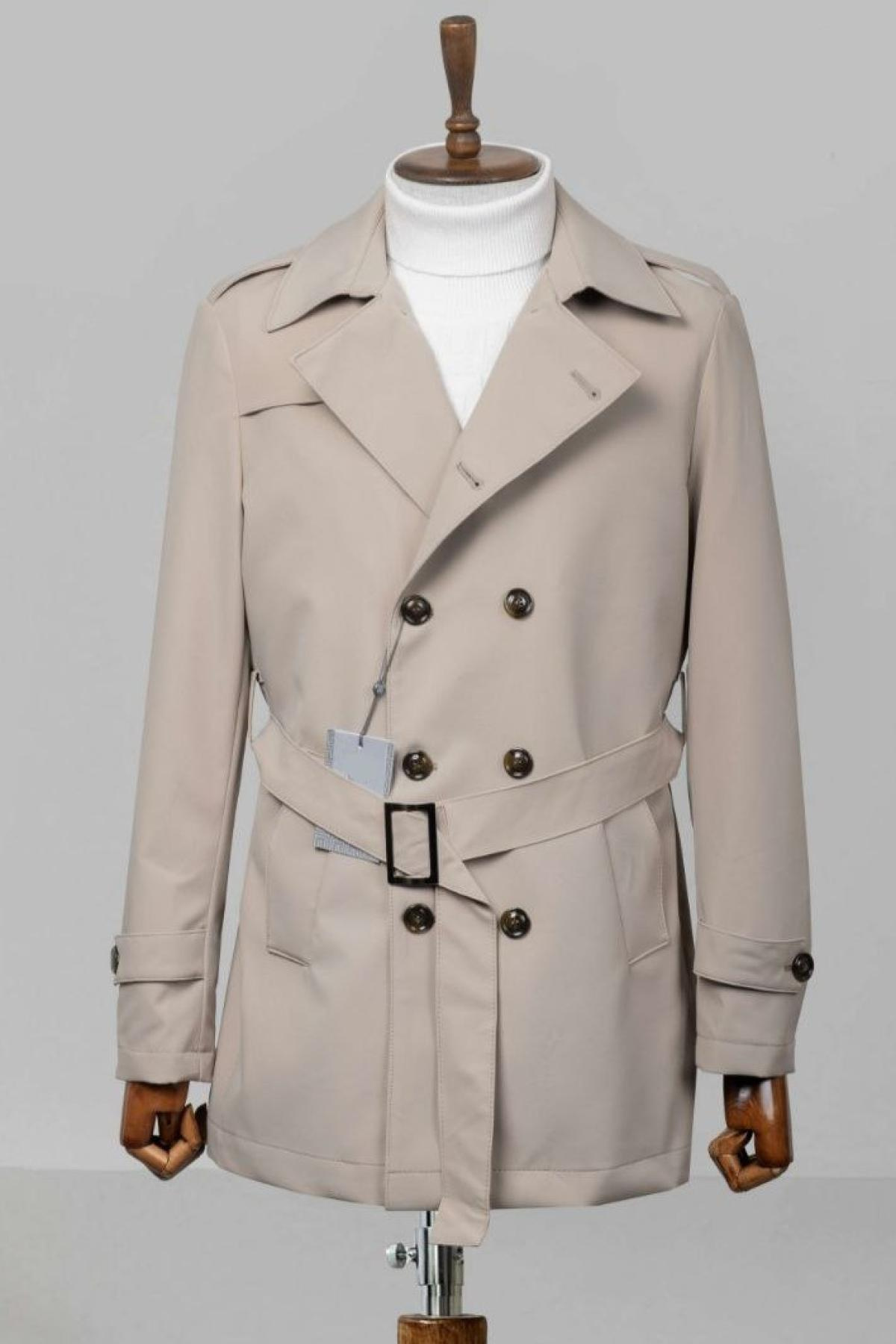 Wholesale Men Beige Trench Coat 738167