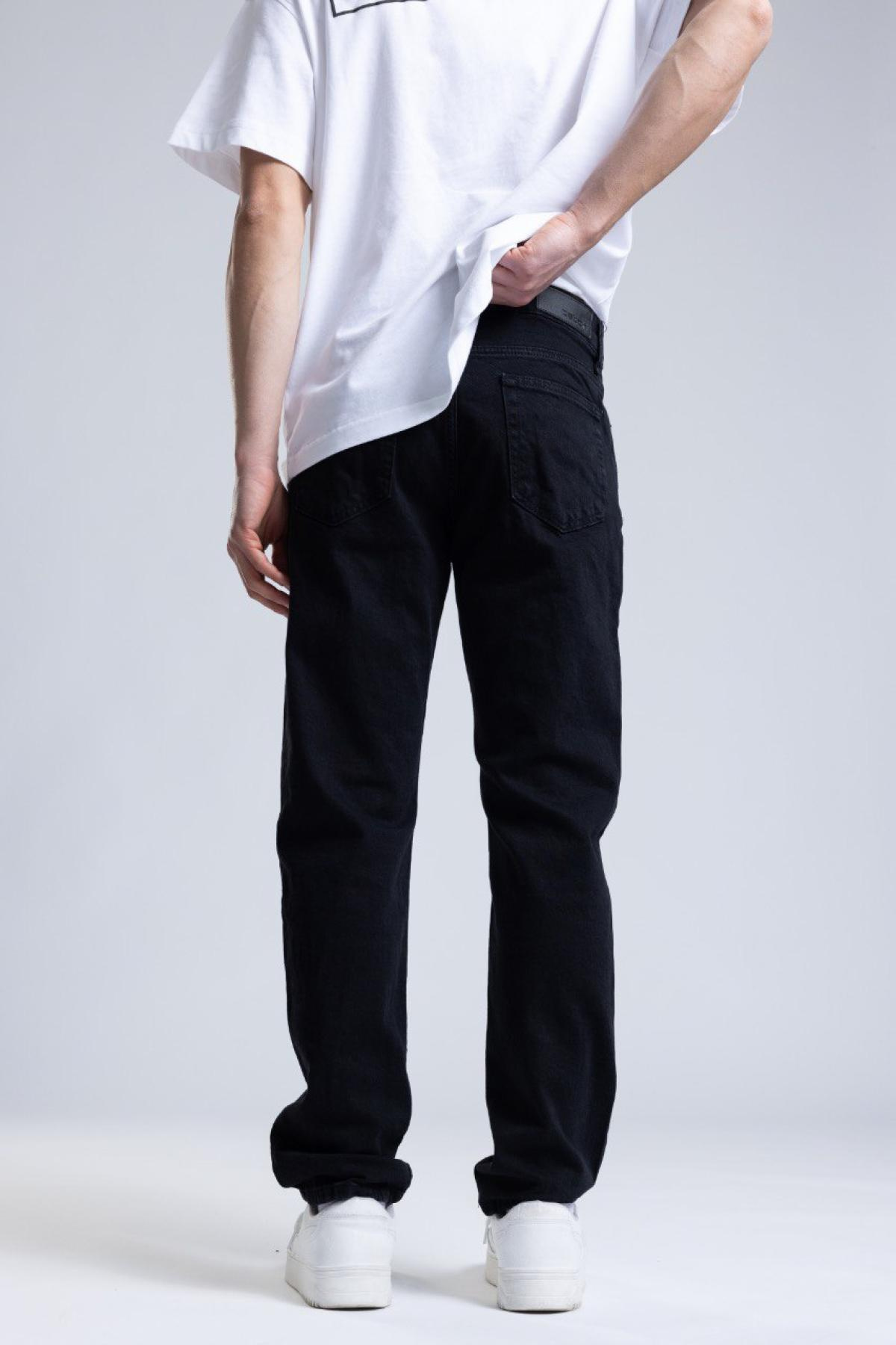 Wholesale Men Black Regular Jeans 736546