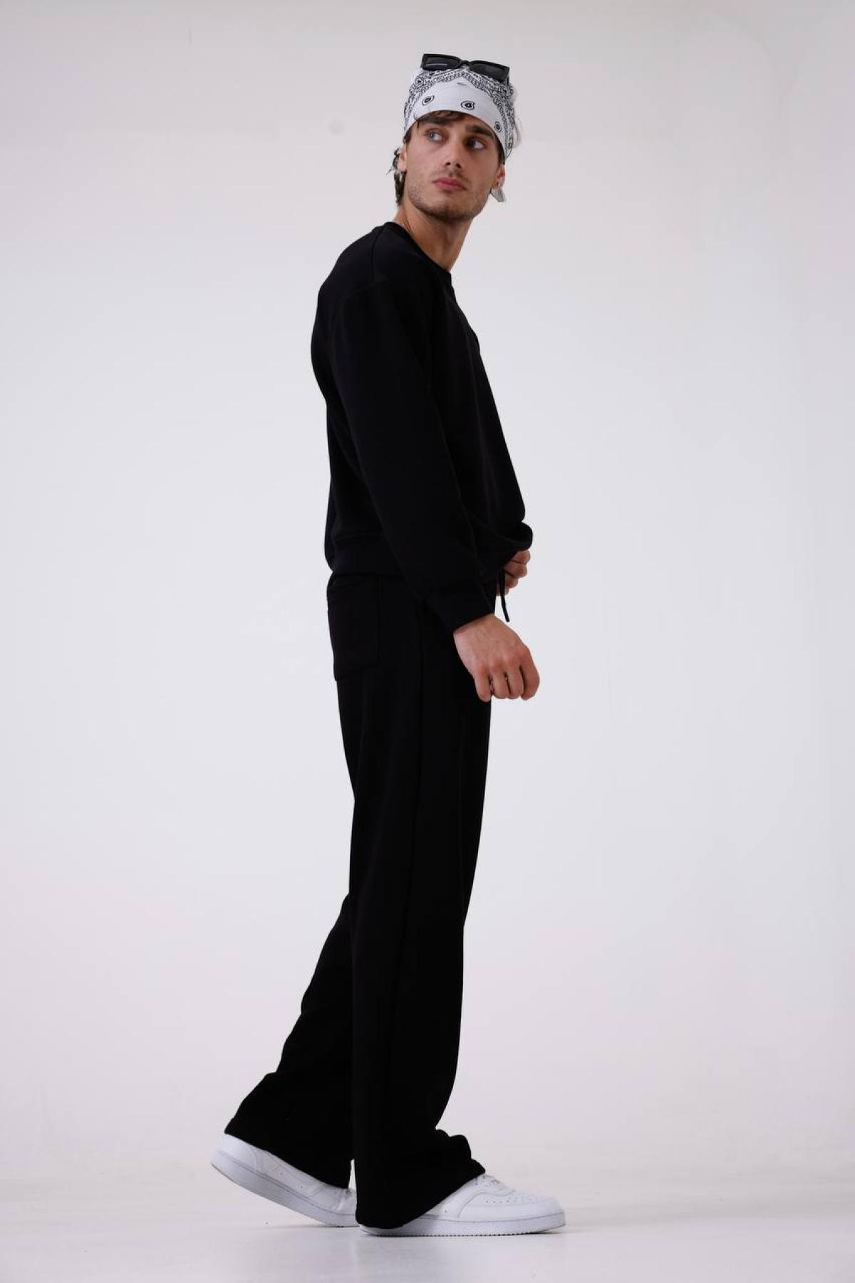 Wholesale Men Black Tracksuit Set 739172