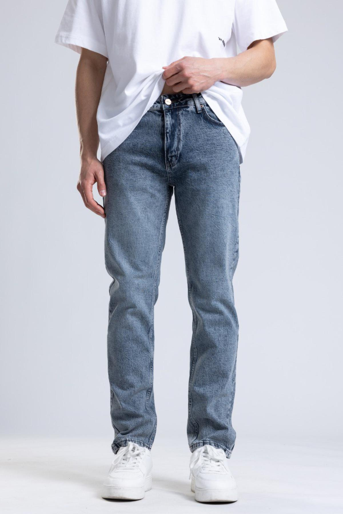 Wholesale Men Blue Regular Jeans 736554