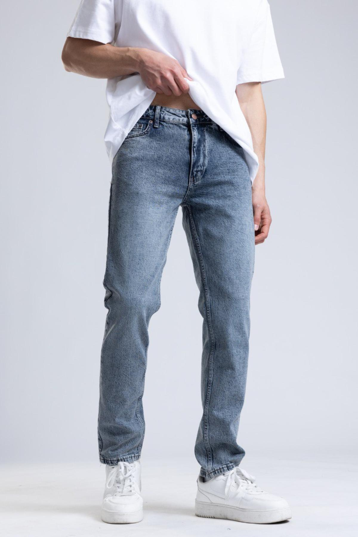 Wholesale Men Blue Regular Jeans 736554