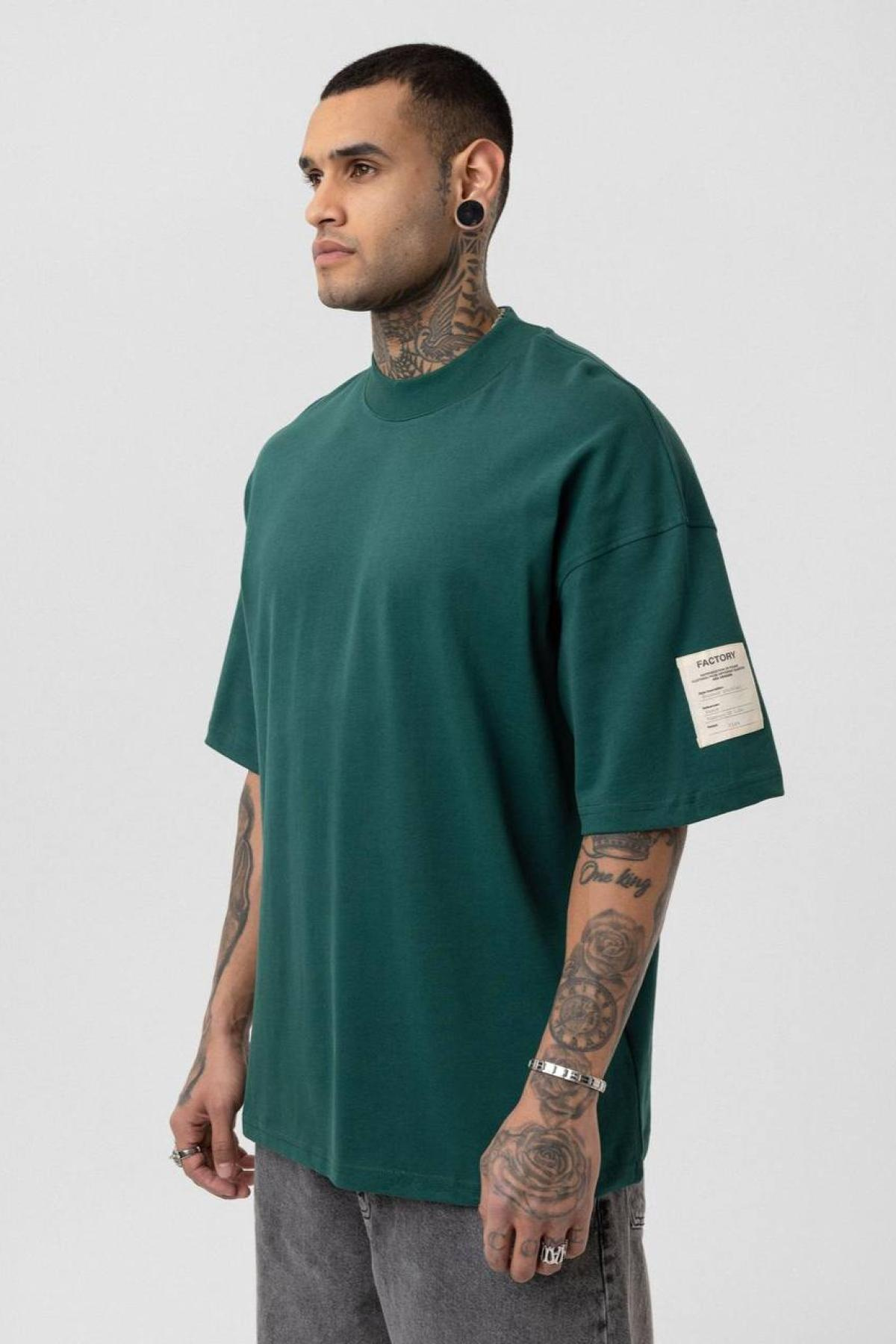 Wholesale Men Dark Green T-shirt 722673
