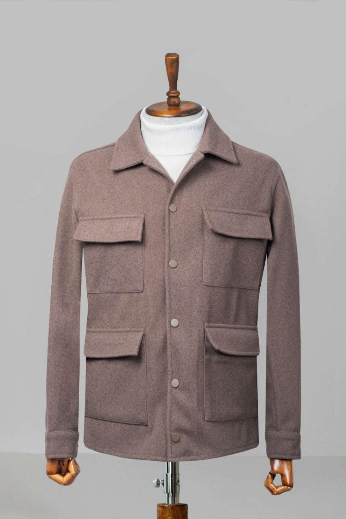 Wholesale Men Dark Mink Four Pocket Coat 738189