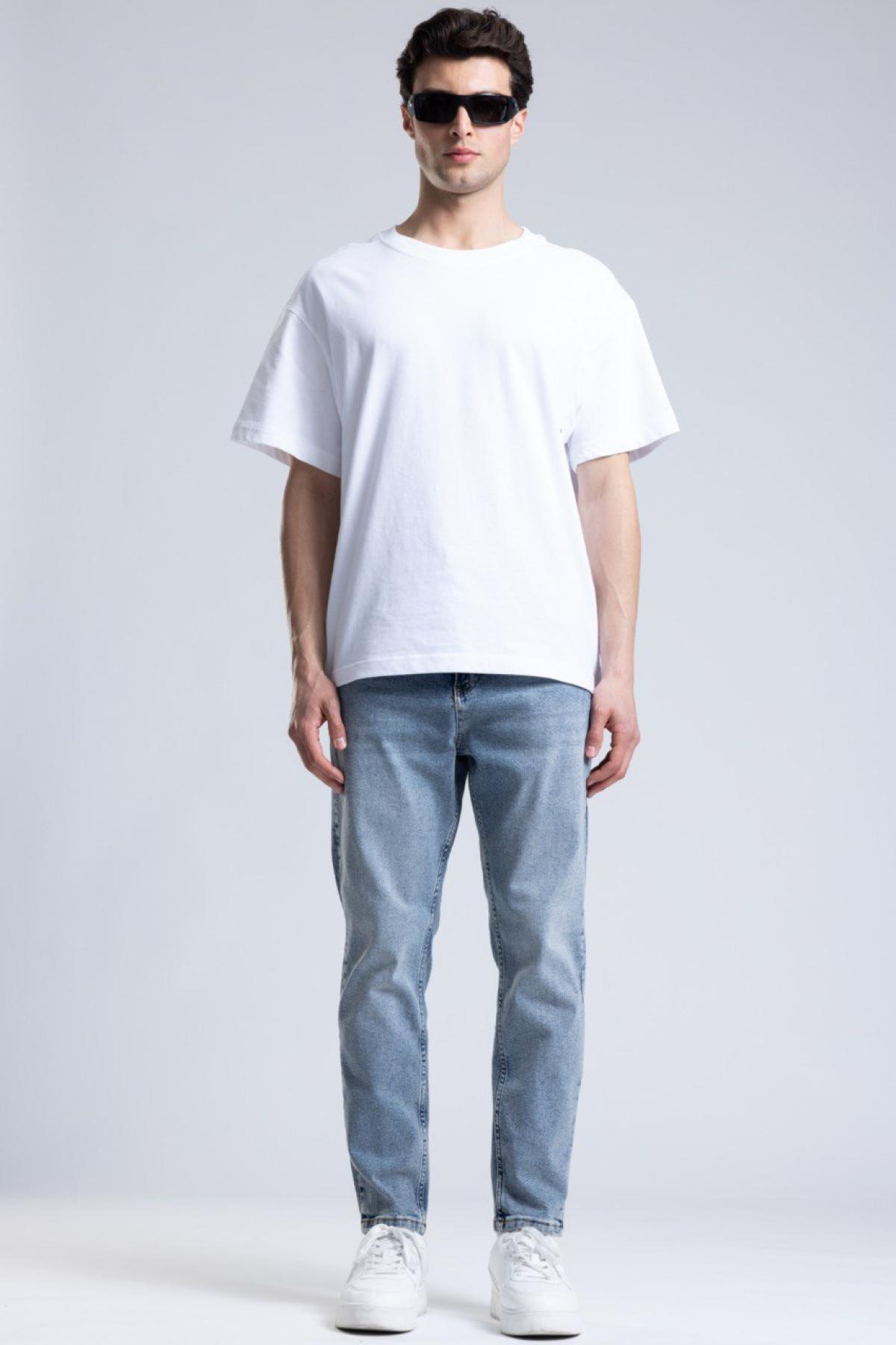 Wholesale Men Light Blue Mom Jeans 736564