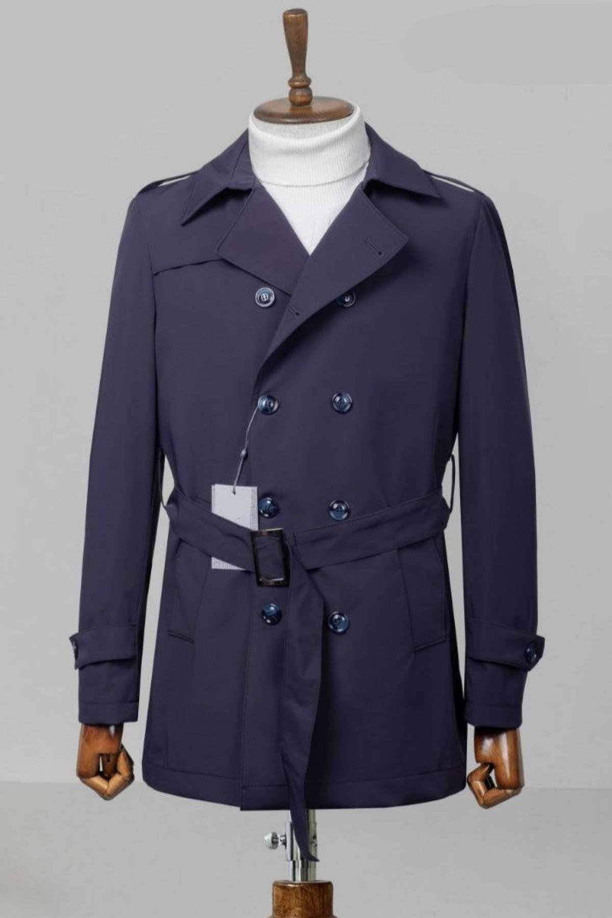 Wholesale Men Navy Trench Coat 738166