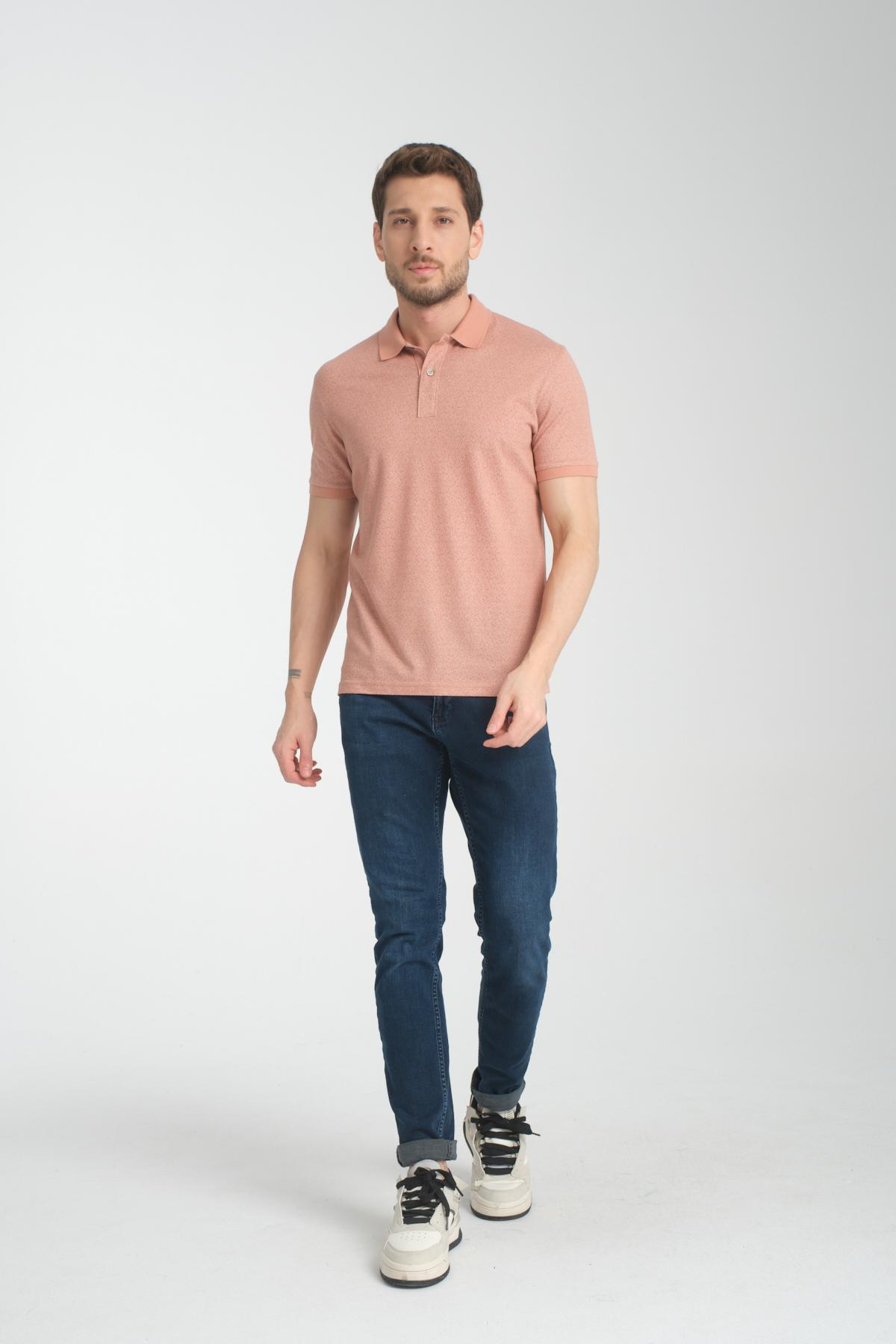 Wholesale Men Peach T-shirt 736075