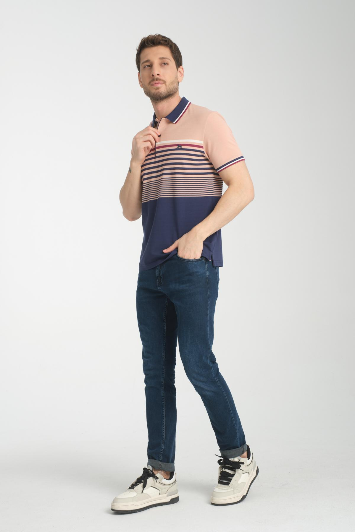 Wholesale Men Peach T-shirt 736107