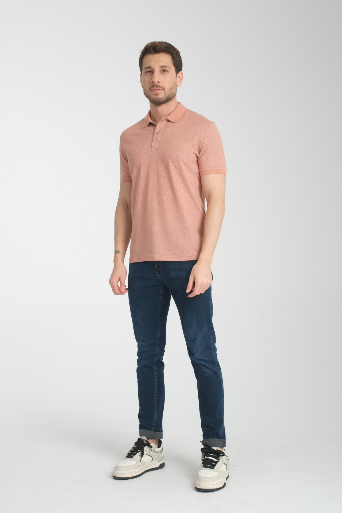 Wholesale Men Peach T-shirt 736075